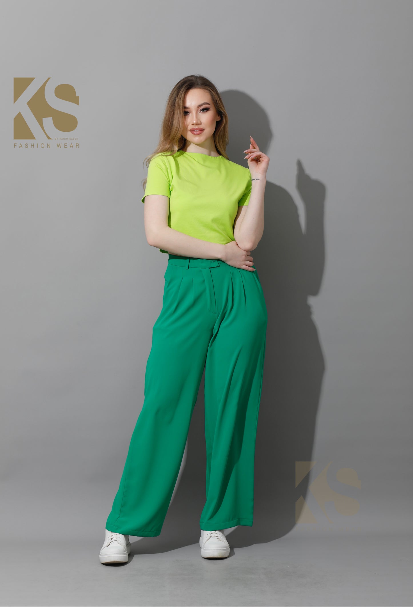 Straight Fit Trousers - Green