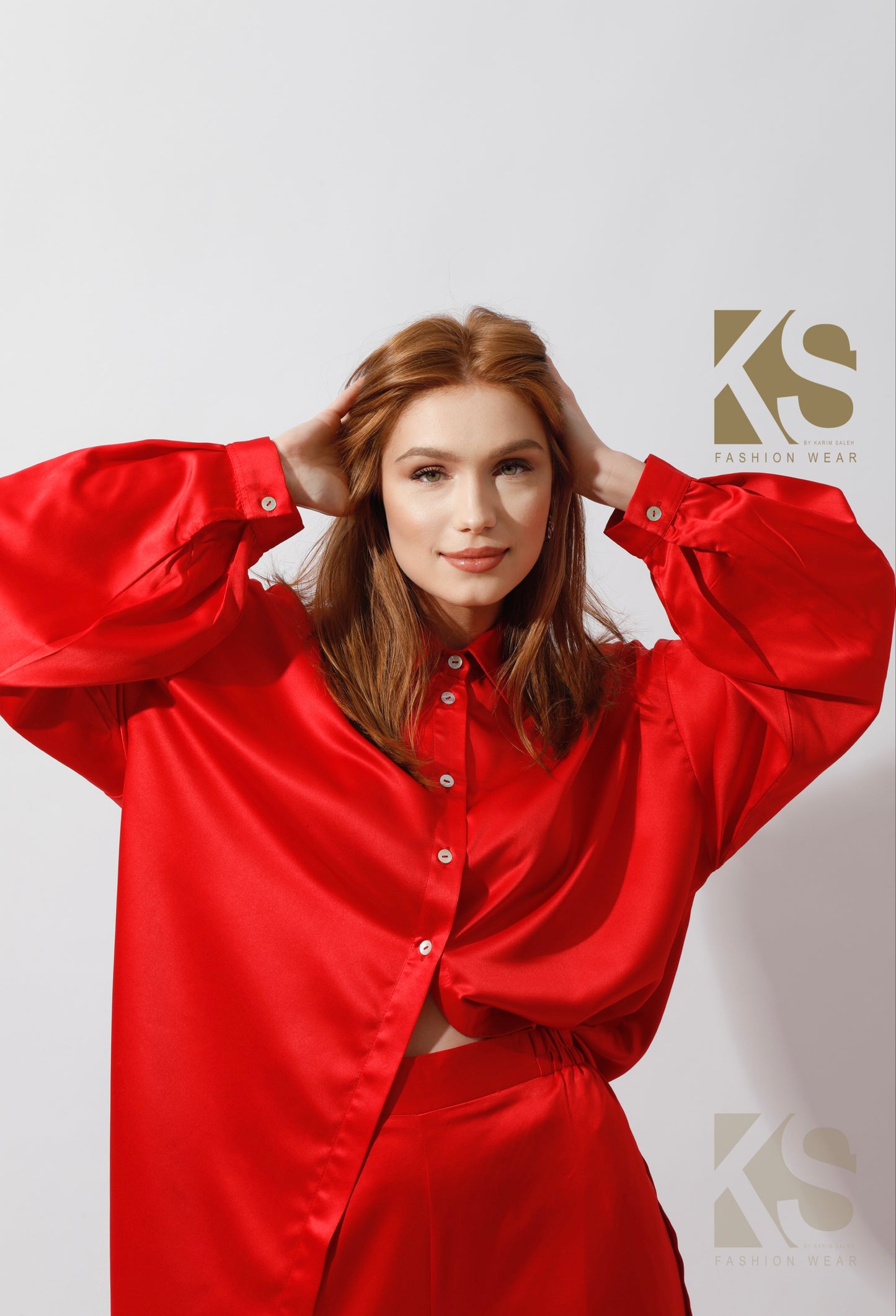Co-ord Satin Set - Red