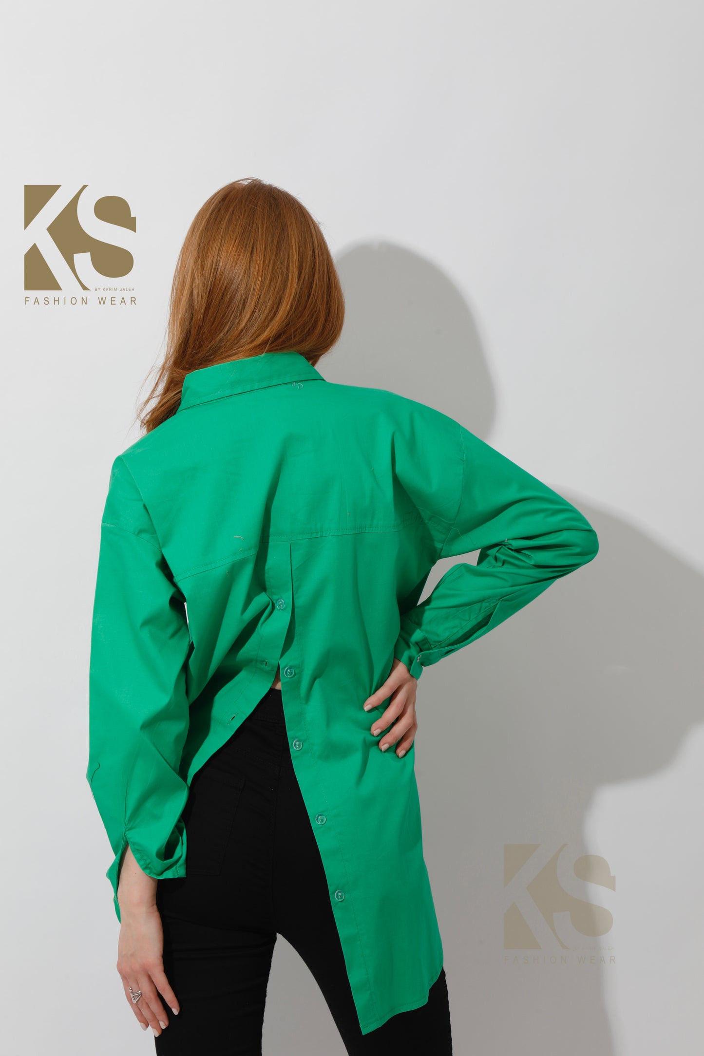 Buttons Back Shirt - Green