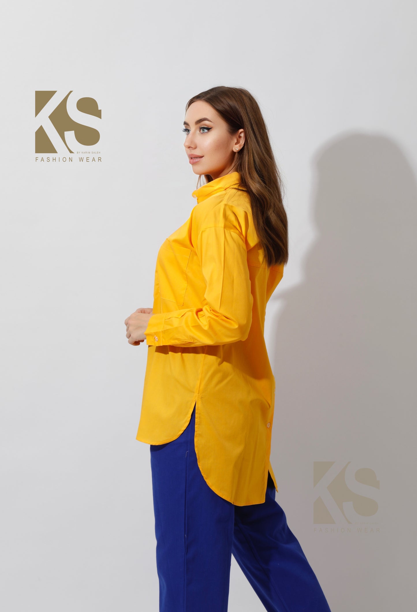 Buttons Back Shirt - Yellow