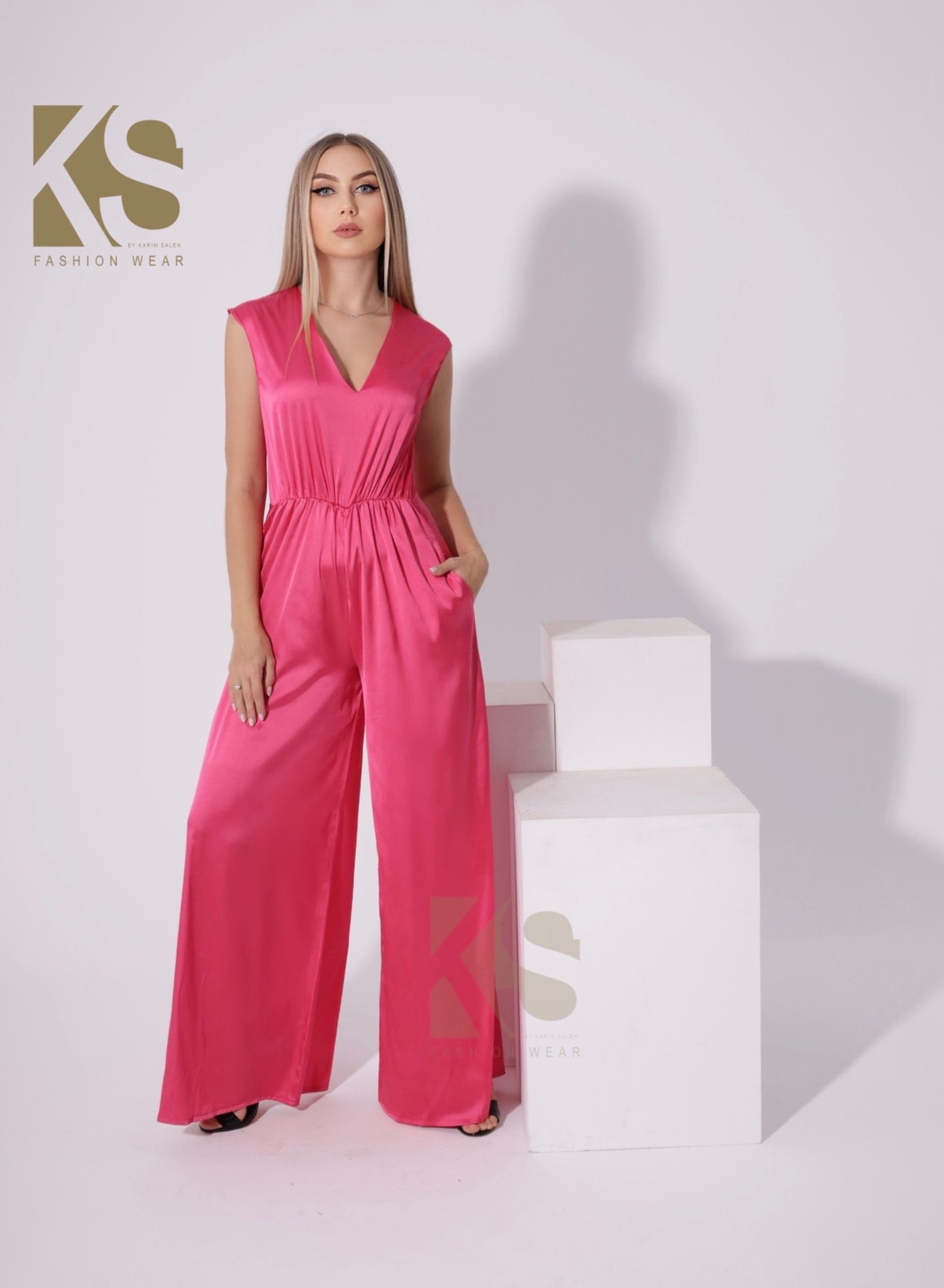Flared Jumpsuit - Barbie Pink