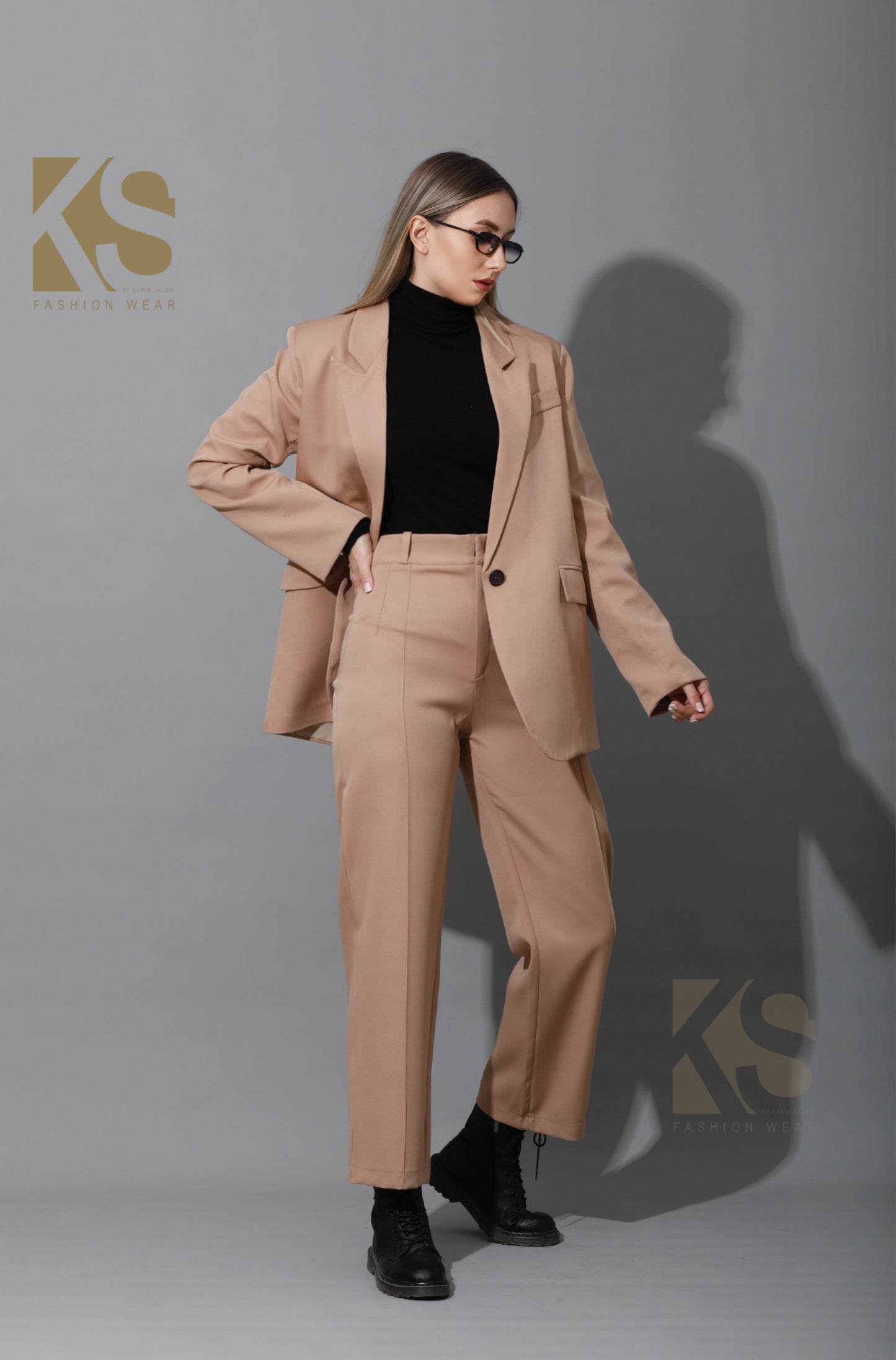Tailored Oversized Suits - Beige