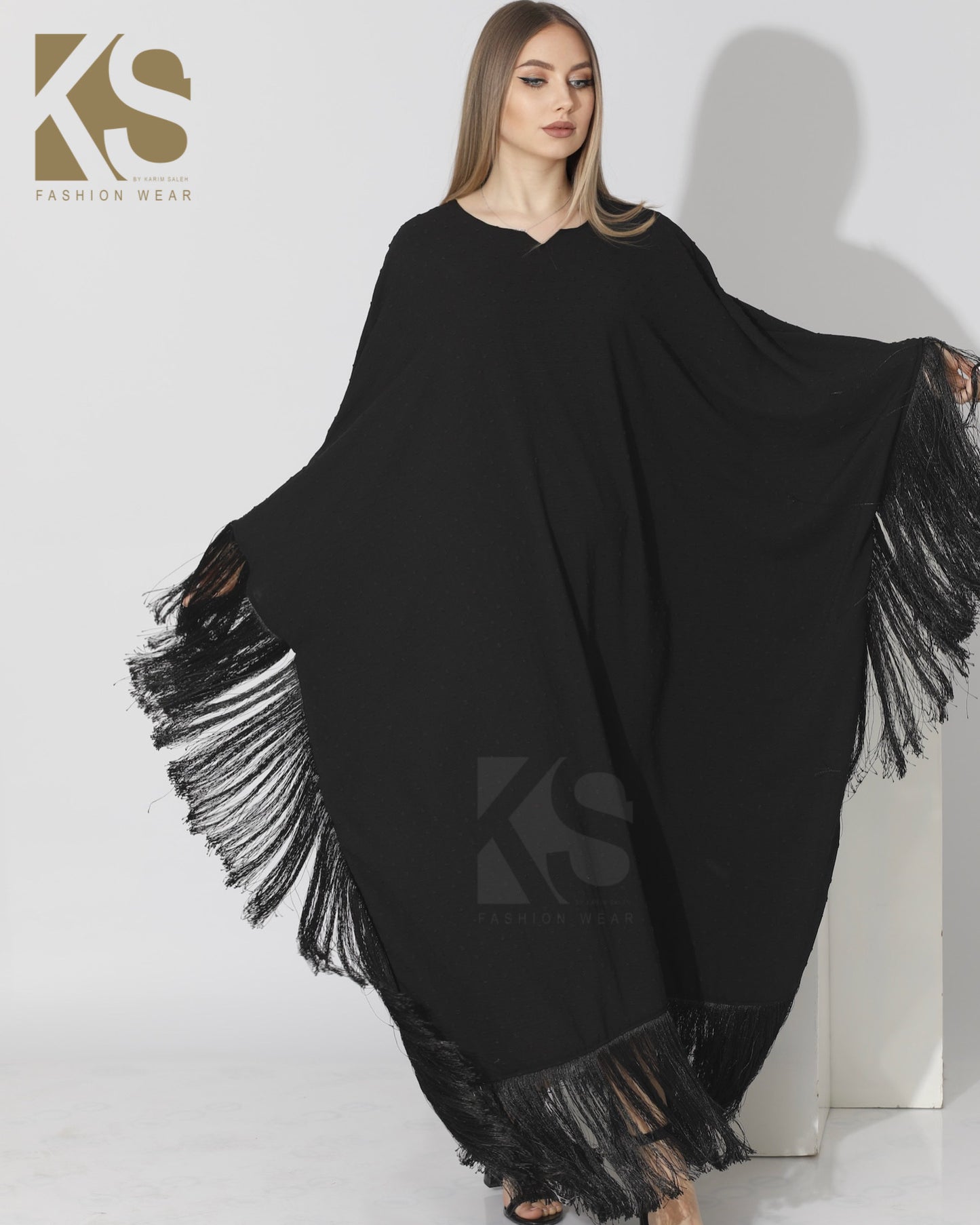 Fringed Maxi Dress - Black