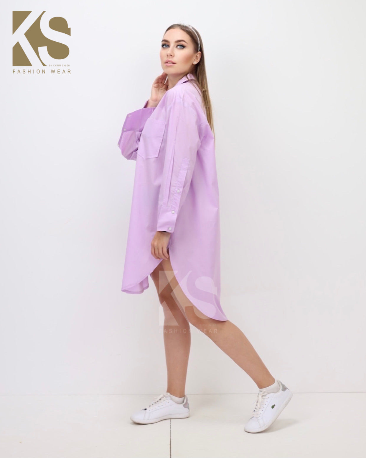 Oversized Shirt Dress - Lavender