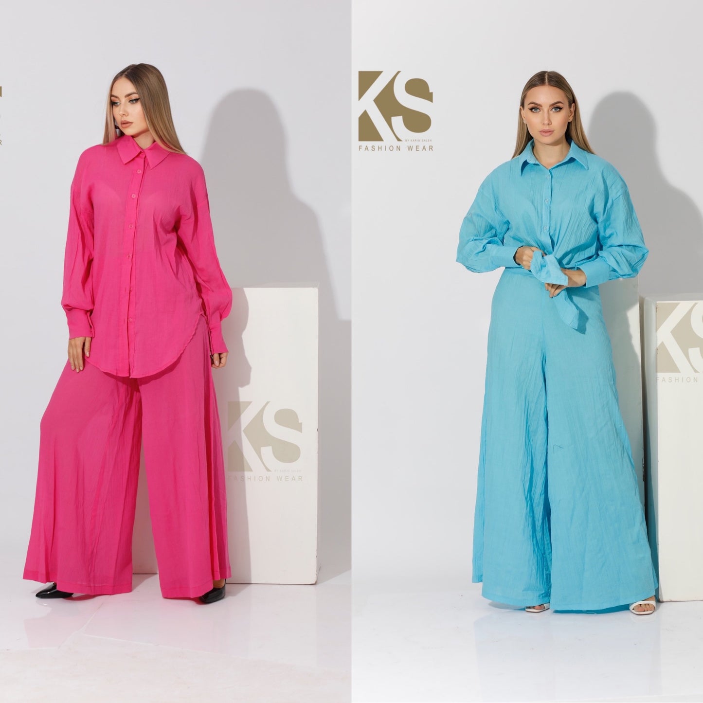 Co-ord Shirt & Trousers - Sky Blue