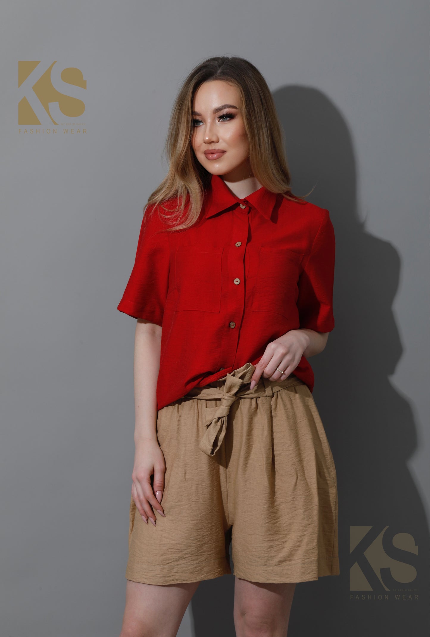 Shorts With Belts - Beige