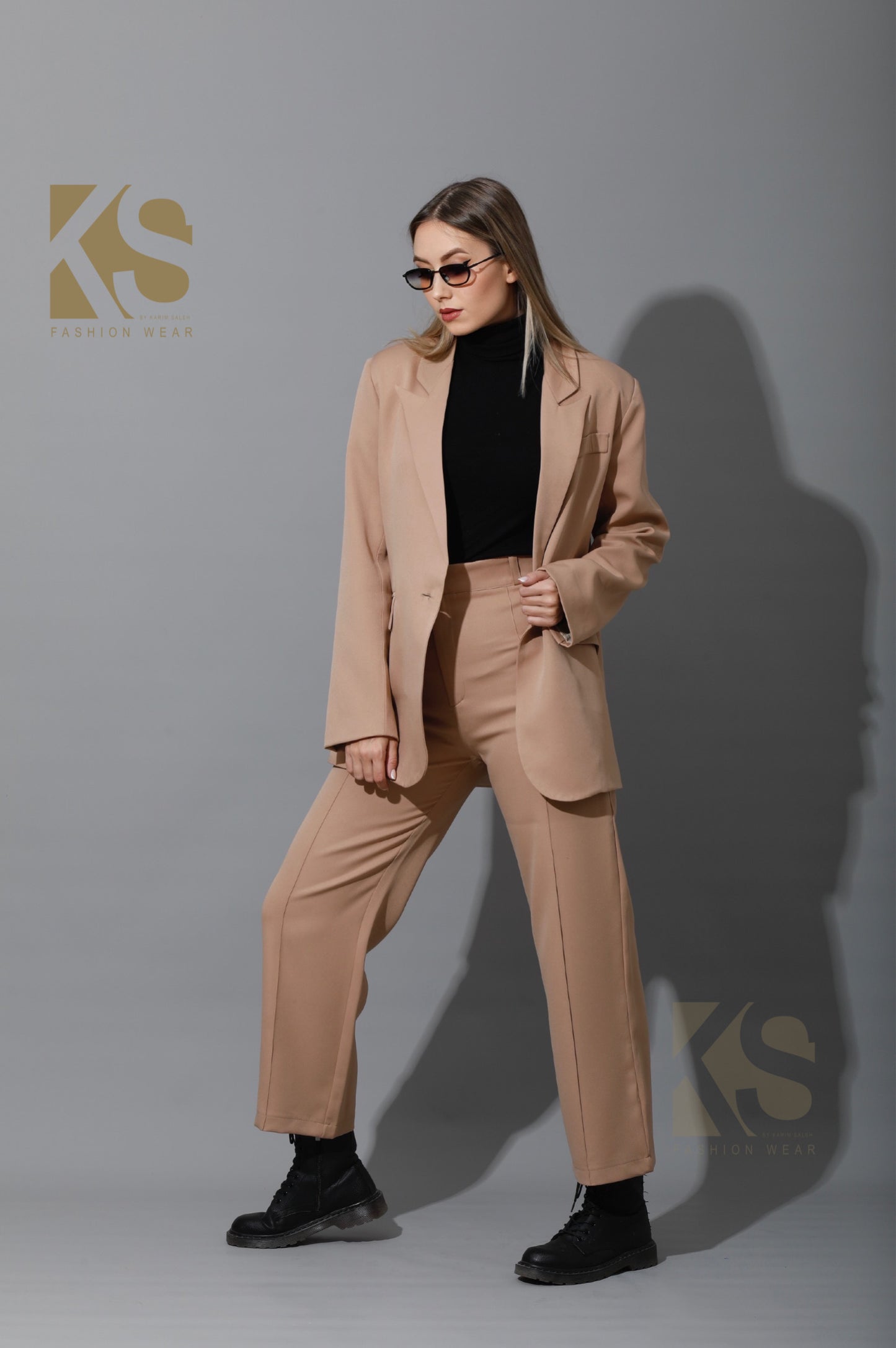 Tailored Oversized Suits - Beige