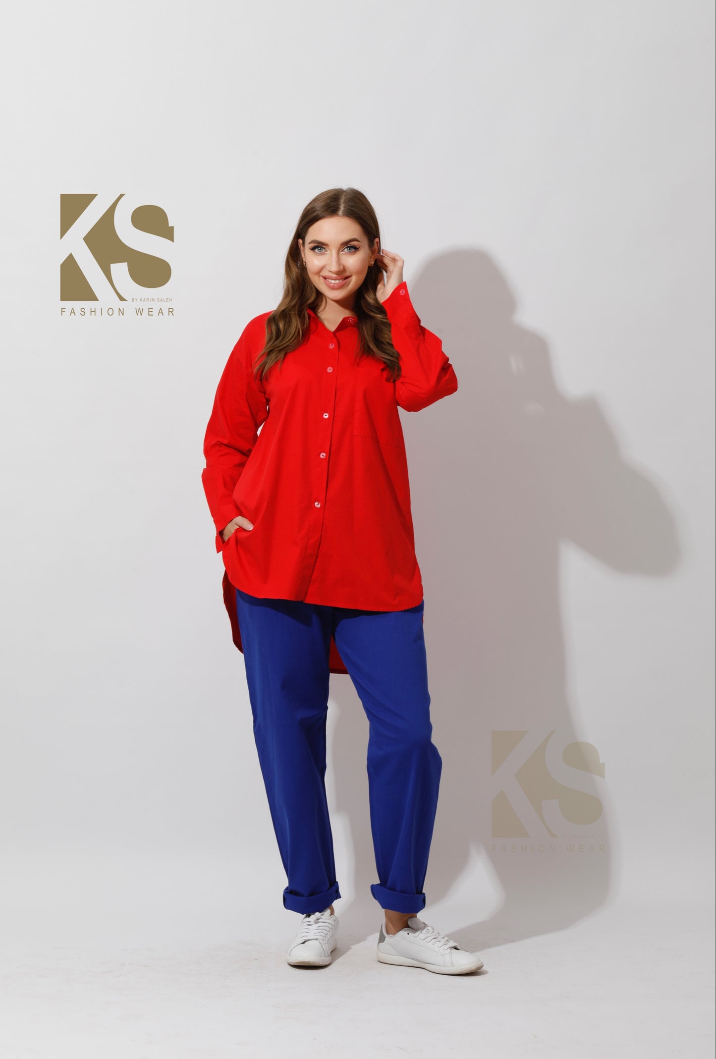 Buttons Back Shirt - Red
