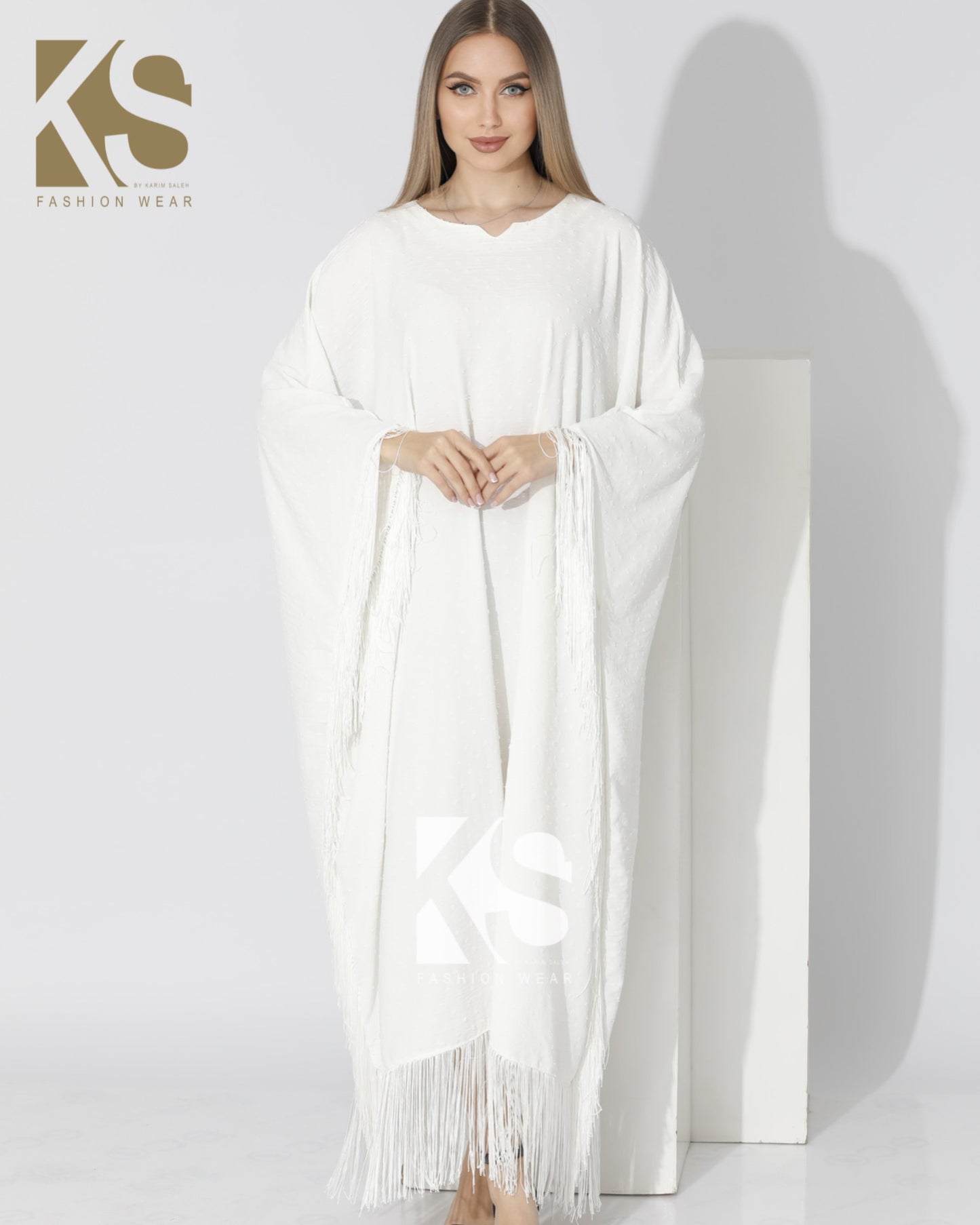Fringed Maxi Dress - White