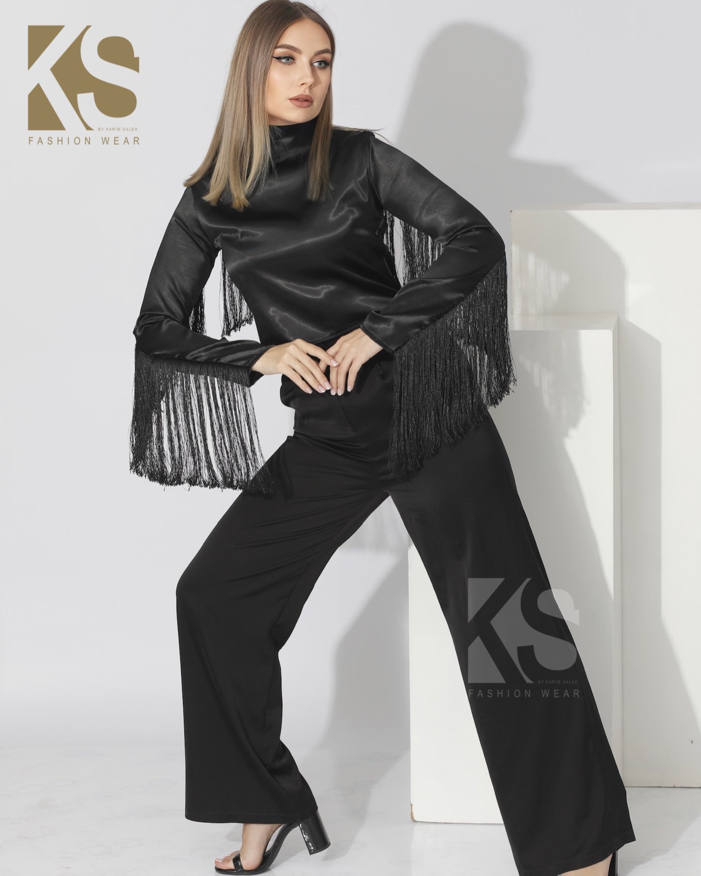 Fringed Blouse - Black