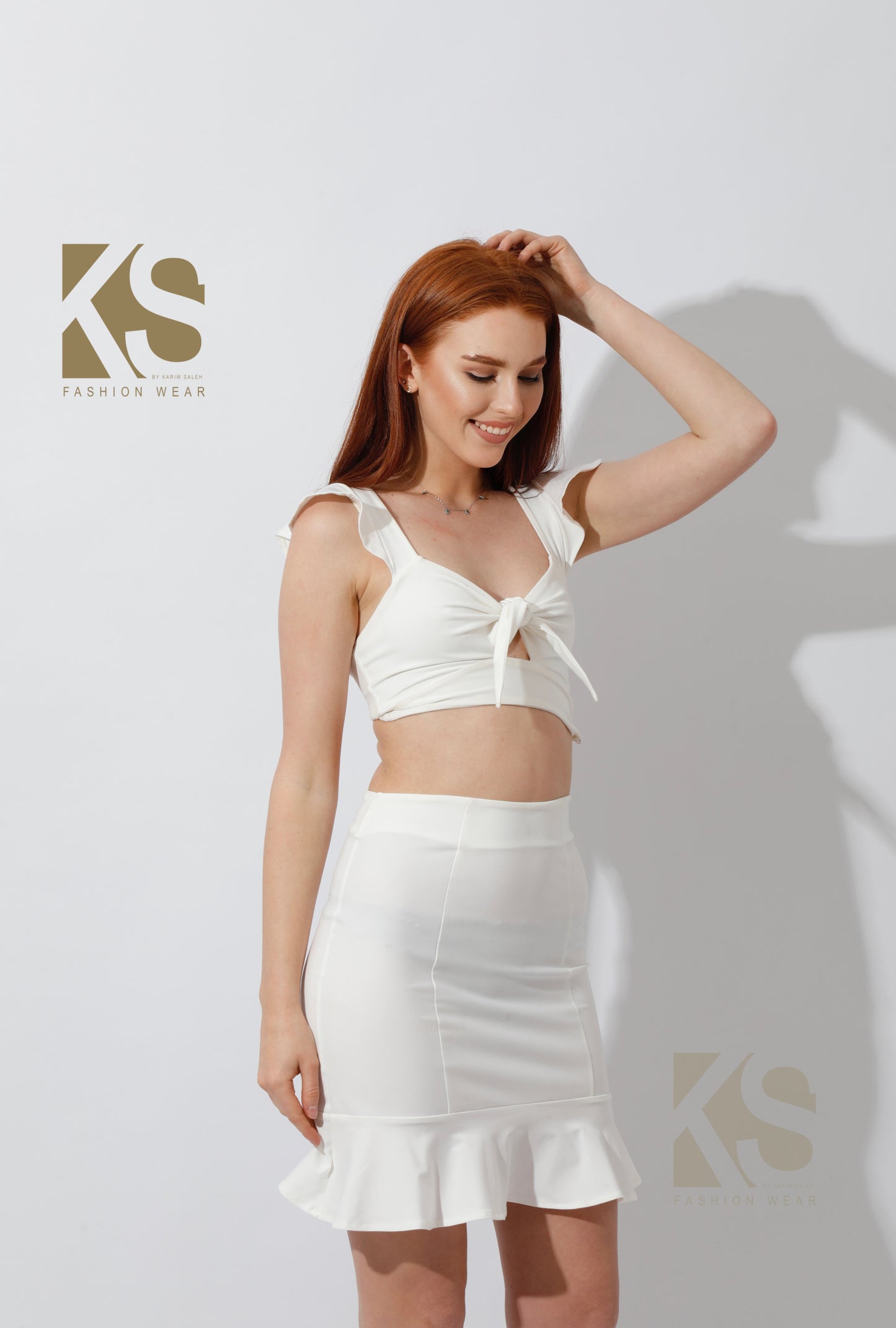 Ruffled Mini Skirt - White