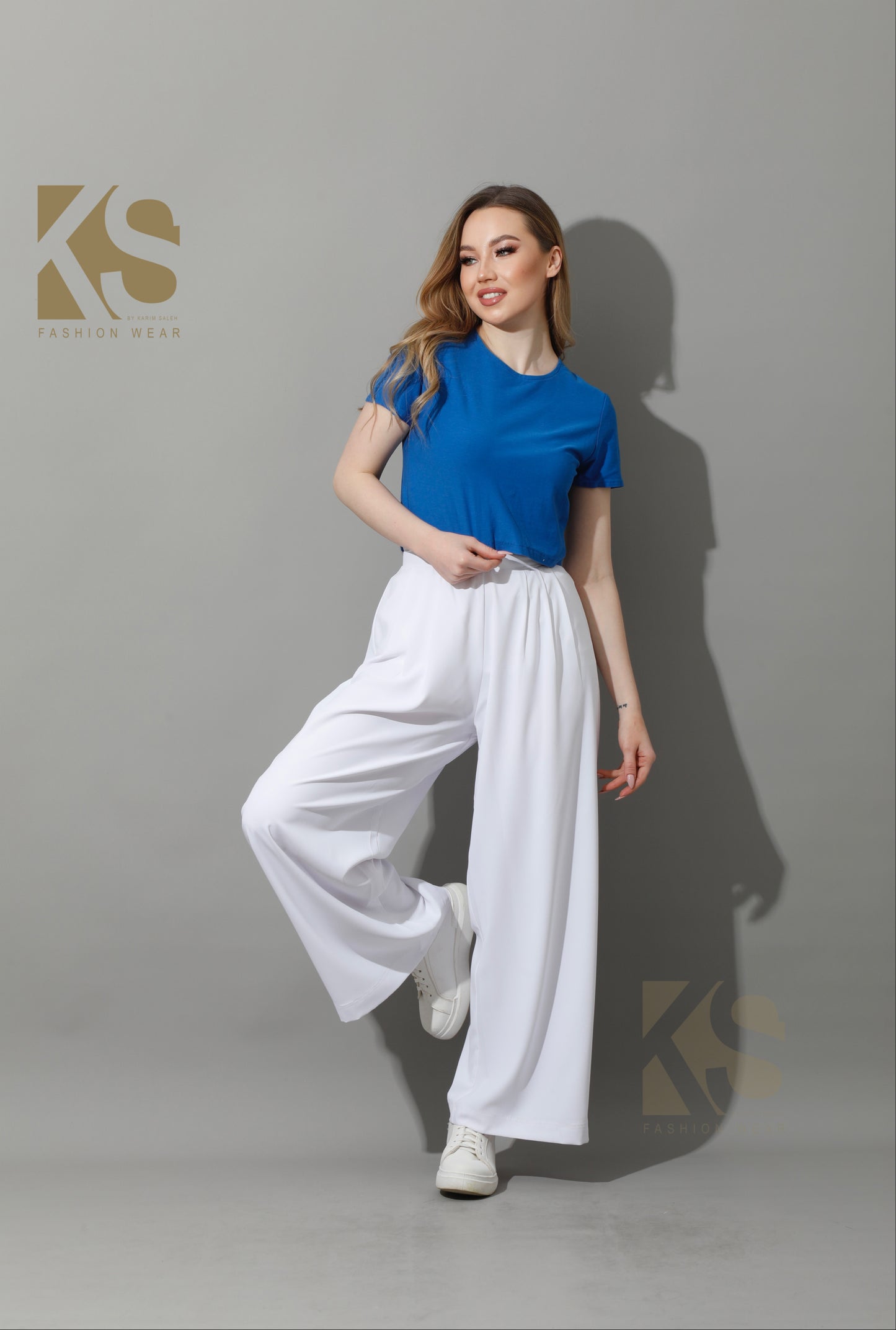 Straight Fit Trousers - White