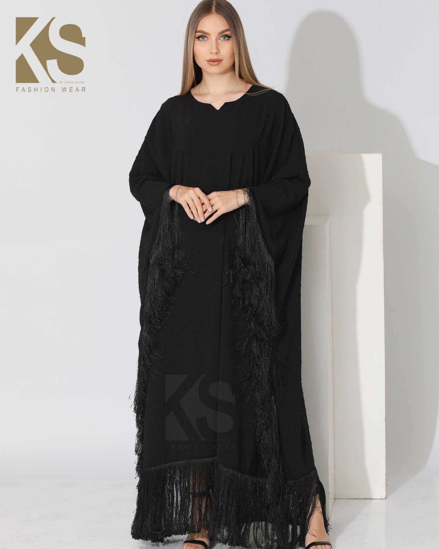 Fringed Maxi Dress - Black