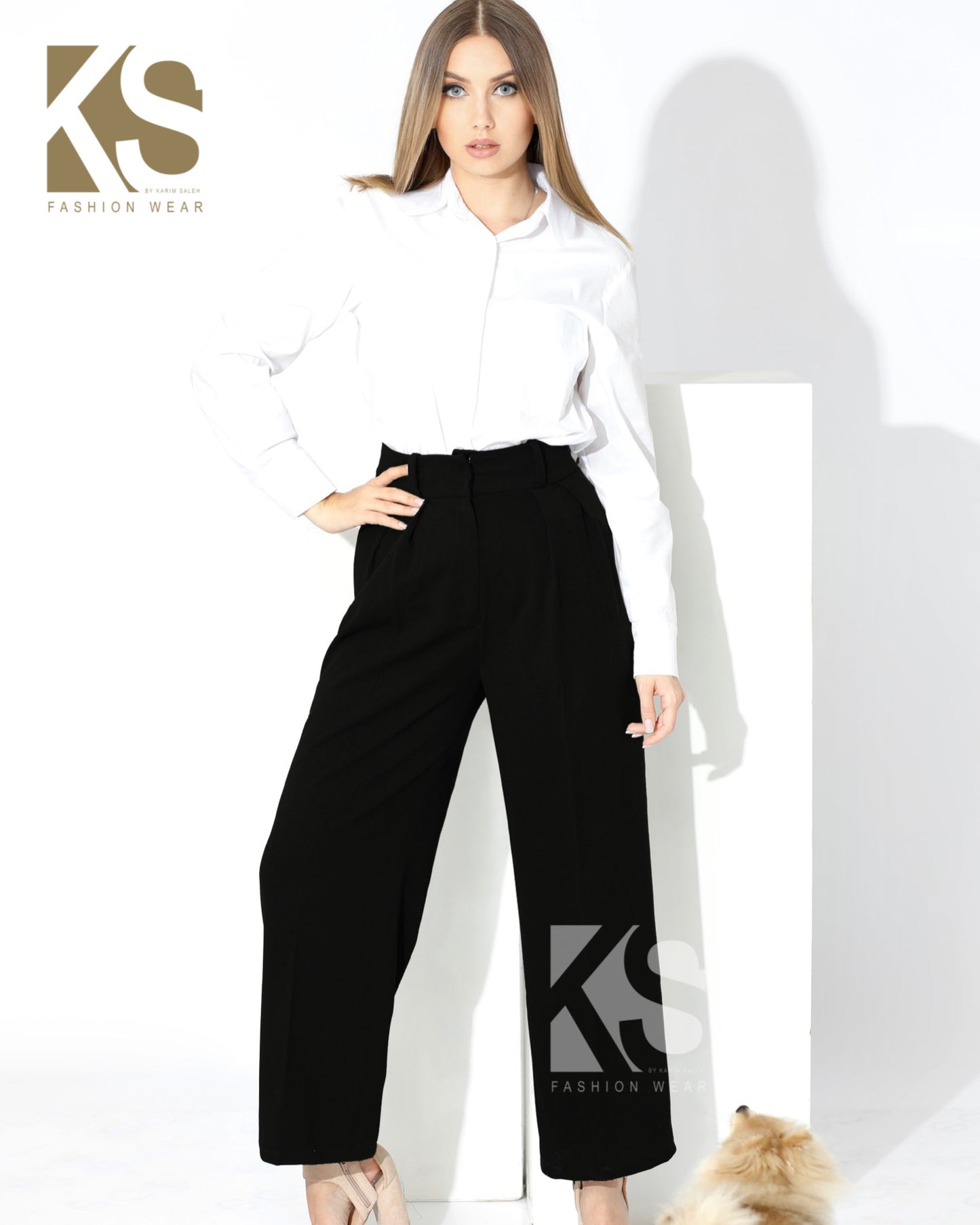 High Waist Trousers - Black