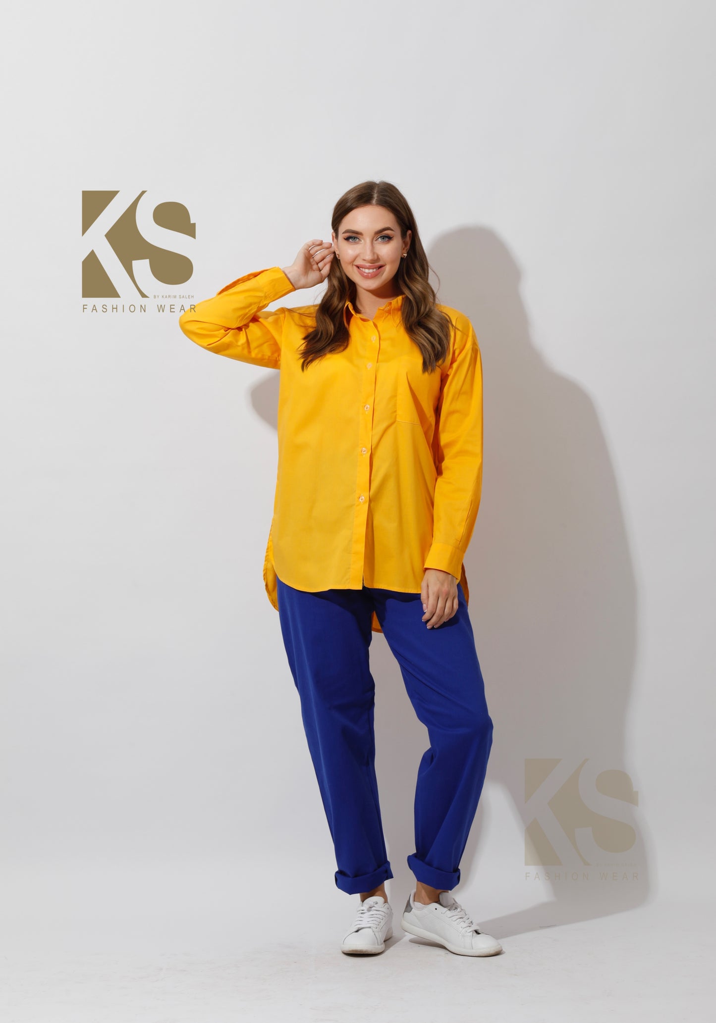 Buttons Back Shirt - Yellow
