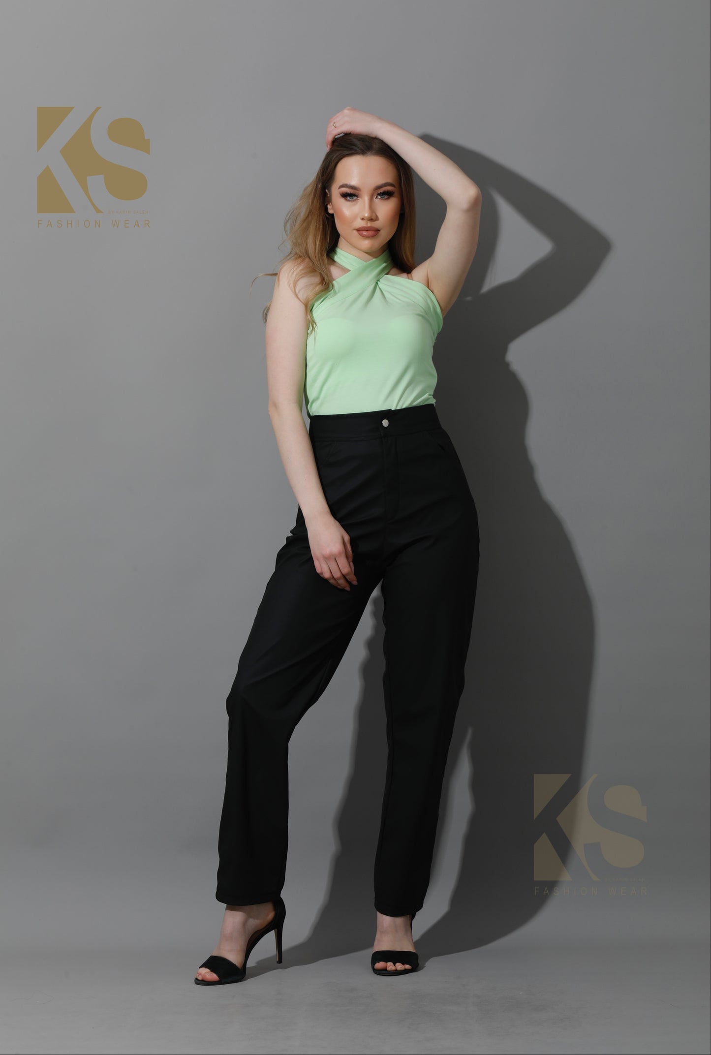 Leather Slim-Fit Trousers - Black