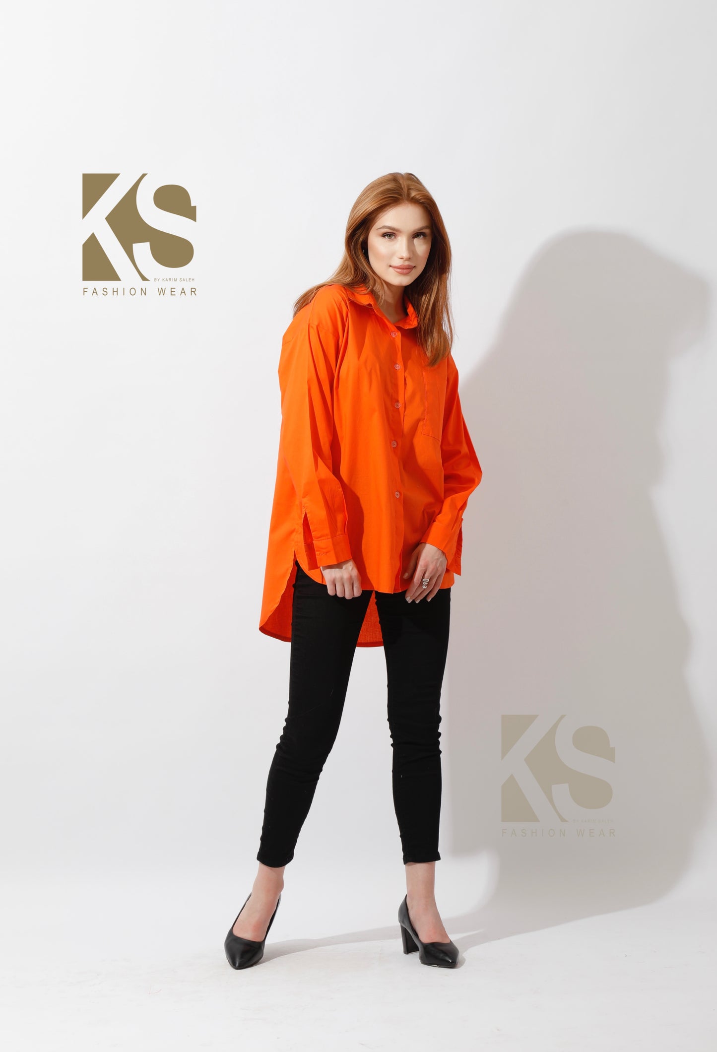 Buttons Back Shirt - Orange