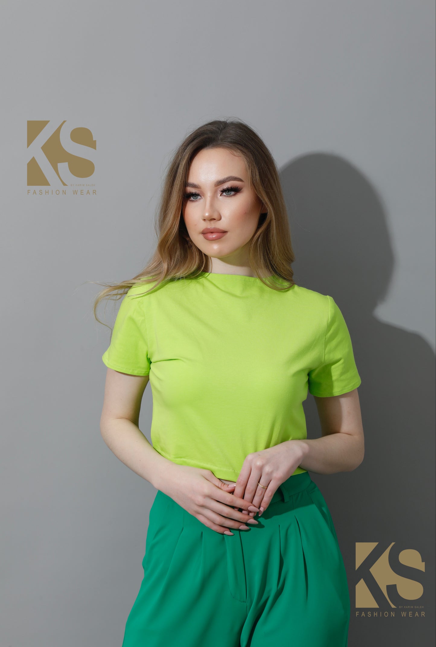 Half Sleeves Top - Lime Green