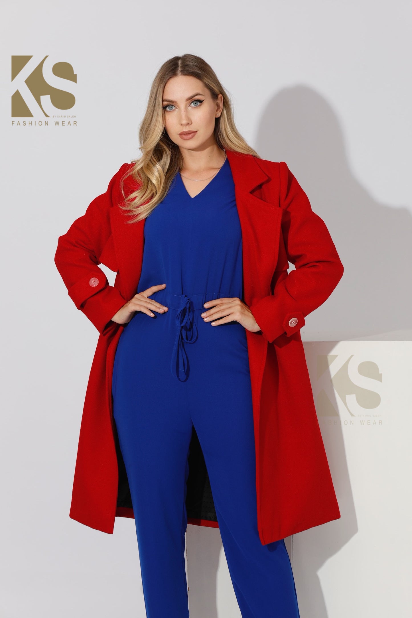 Wrapped Belted trench Coat - Red