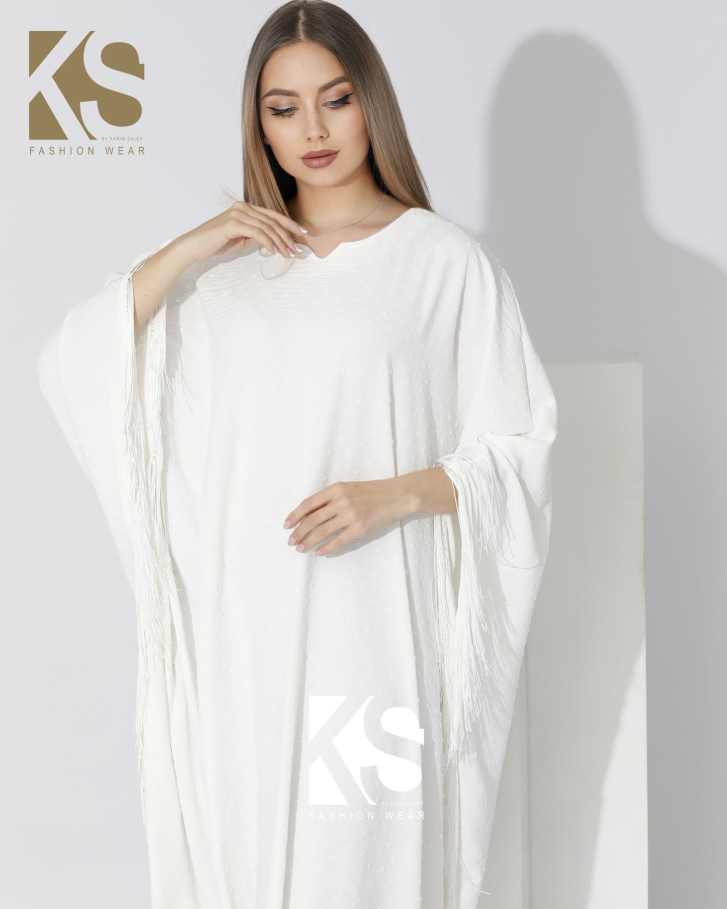 Fringed Maxi Dress - White
