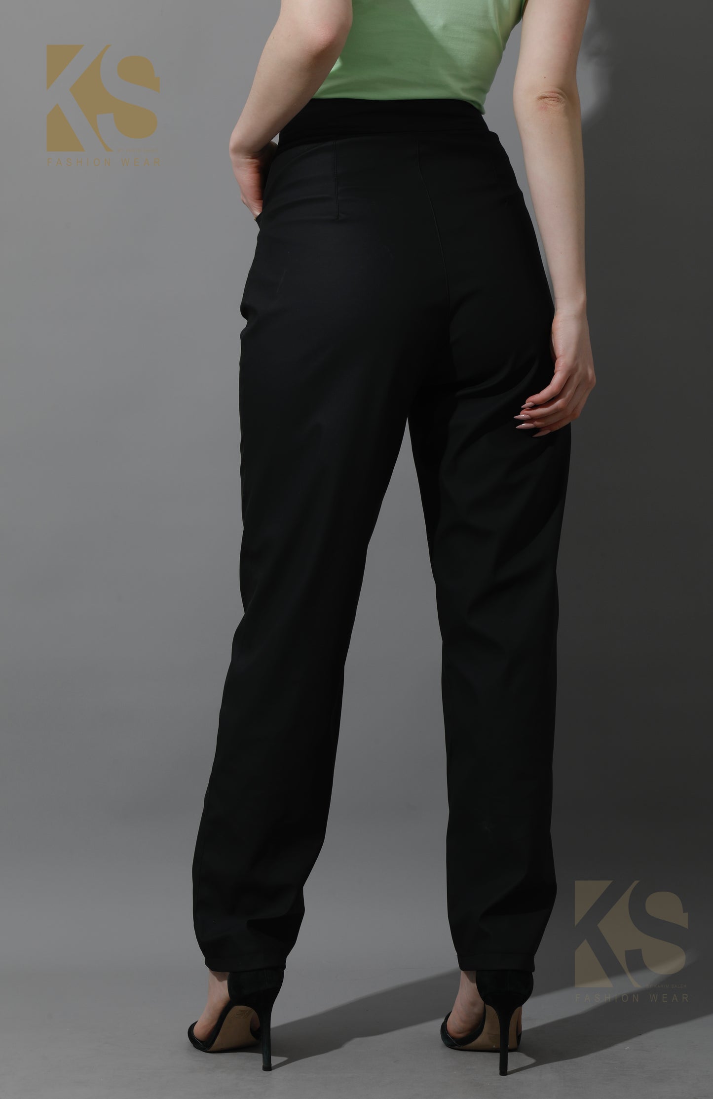 Leather Slim-Fit Trousers - Black