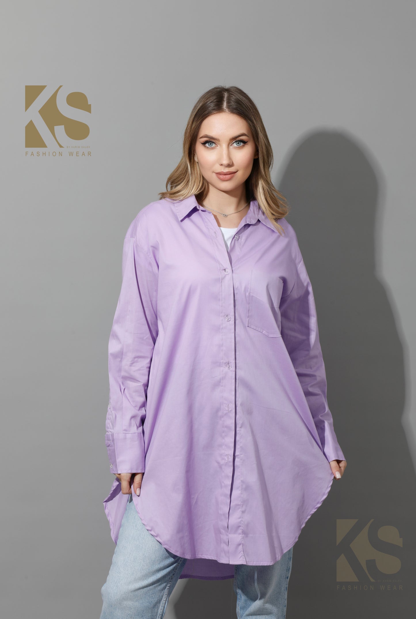 Oversized Shirt Dress - Lavender