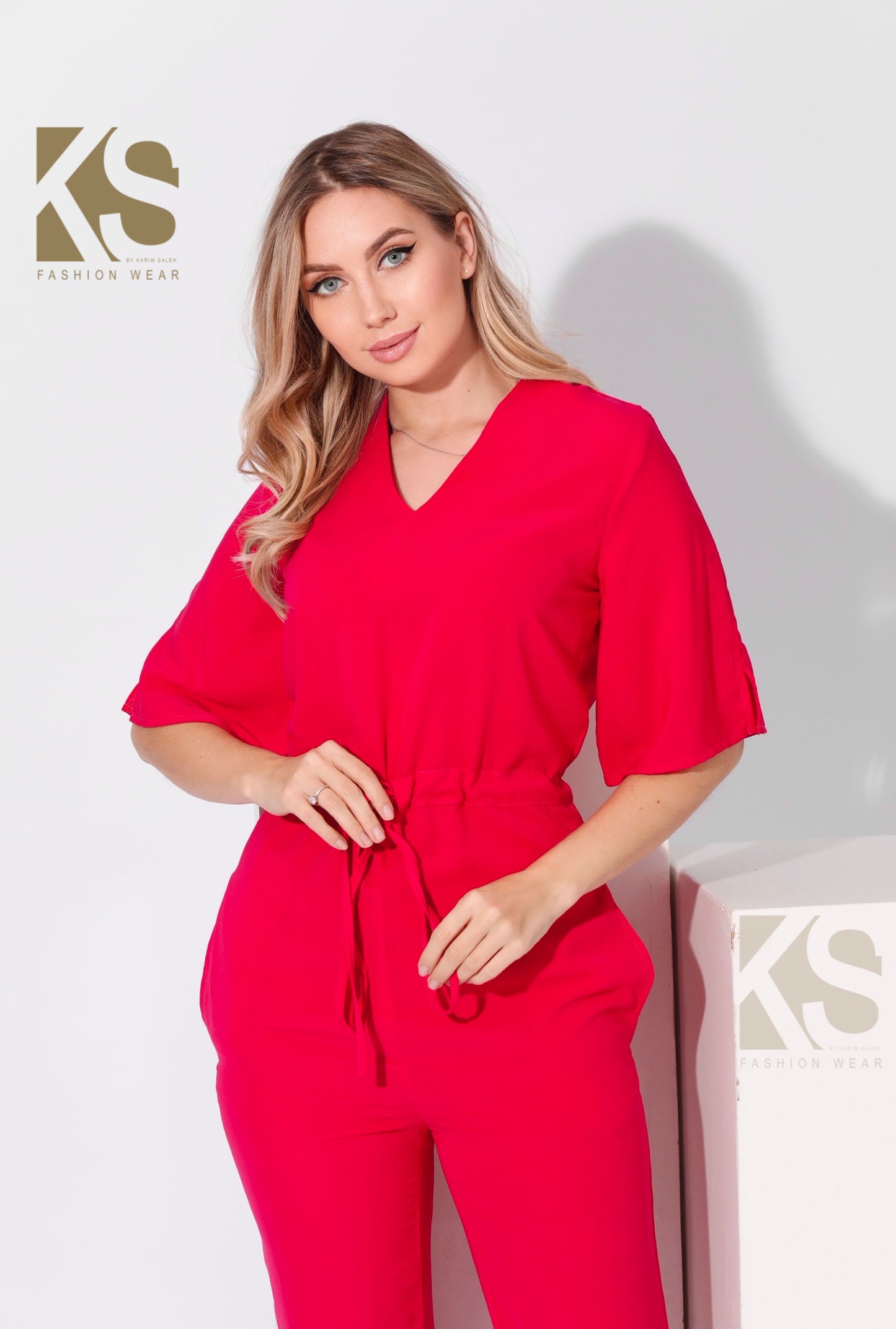 Half sleeves Jumpsuit - Barbie Pink