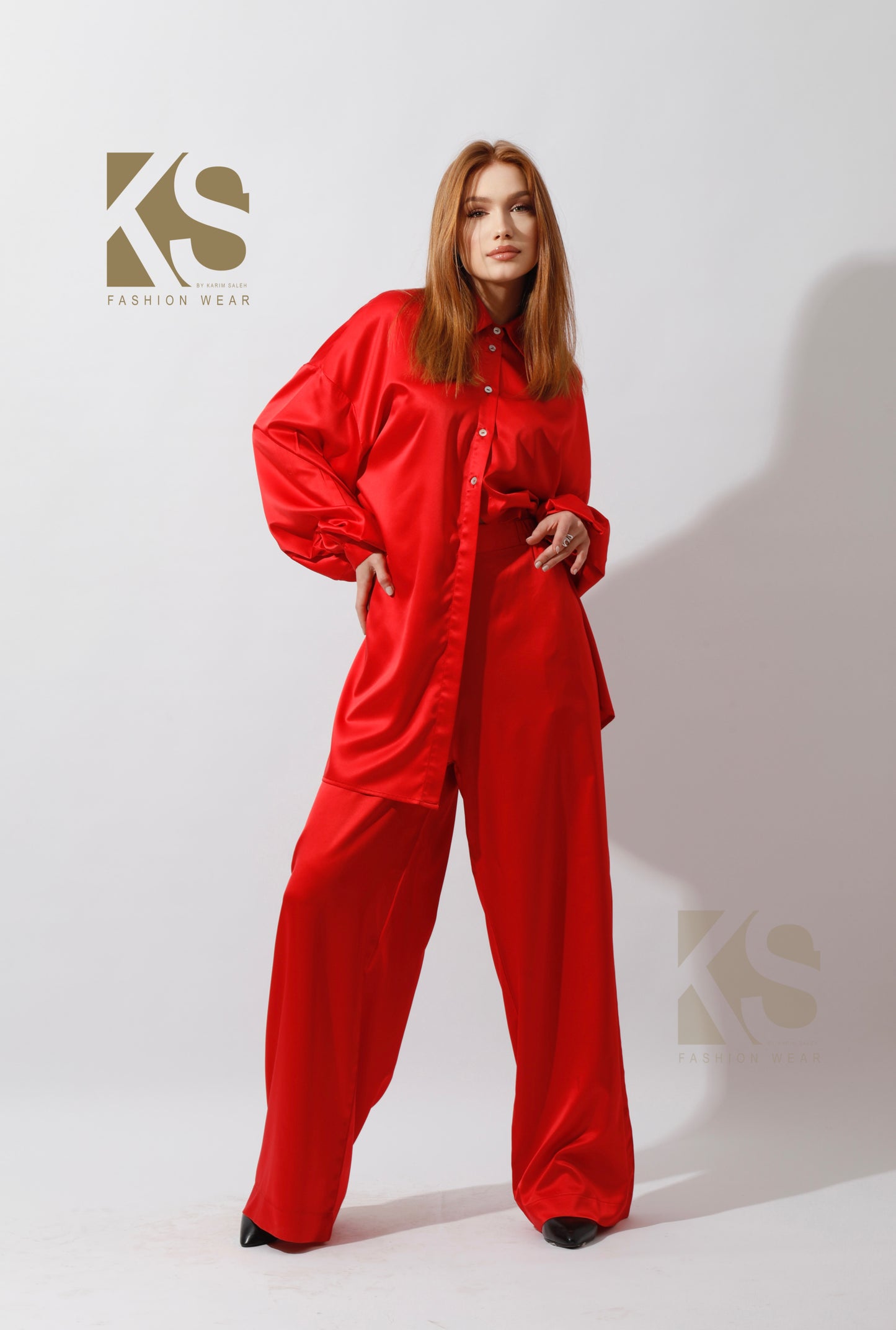 Co-ord Satin Set - Red