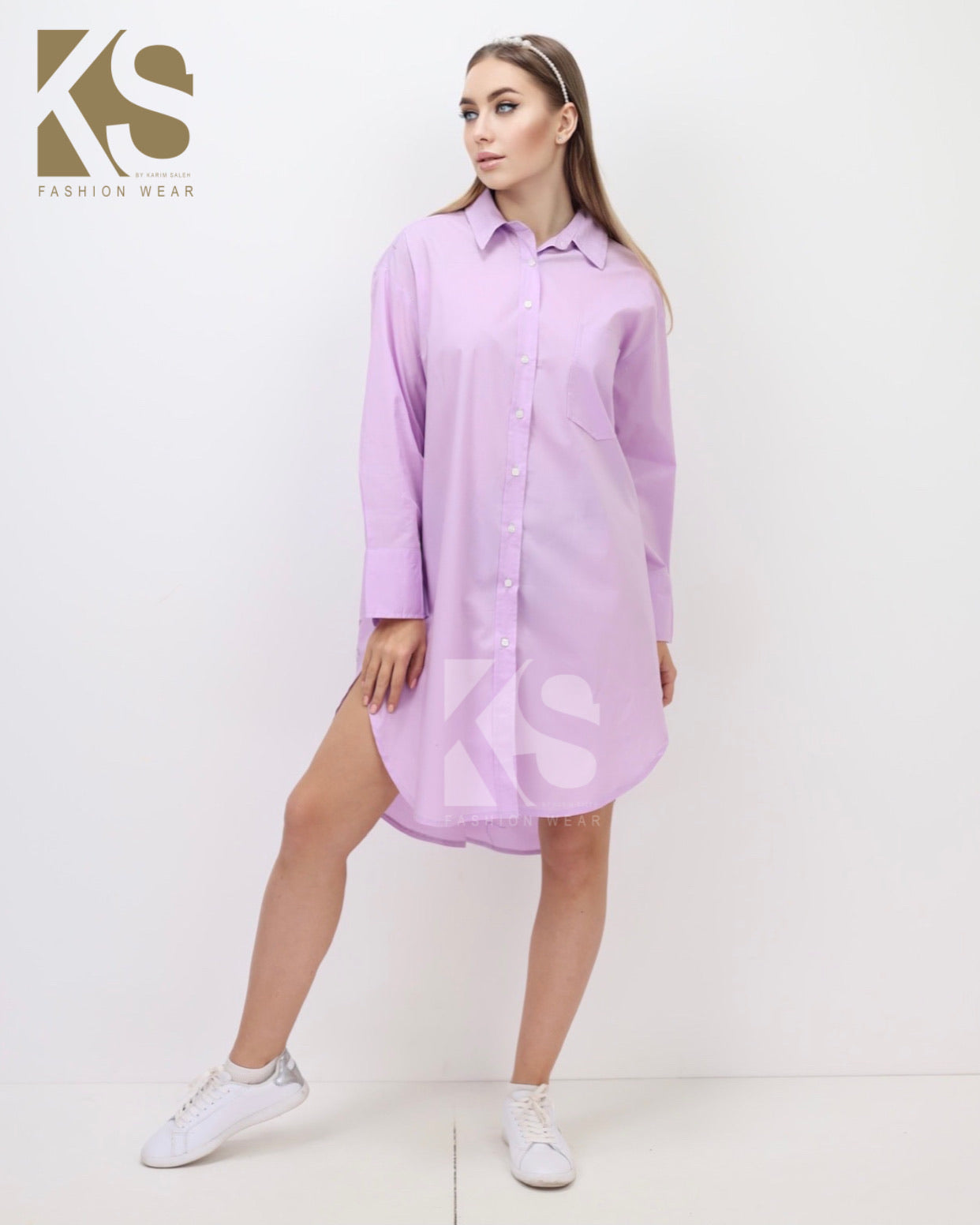 Oversized Shirt Dress - Lavender