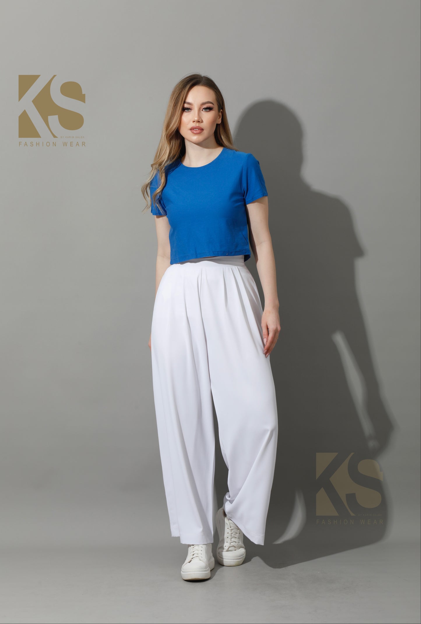 Straight Fit Trousers - White