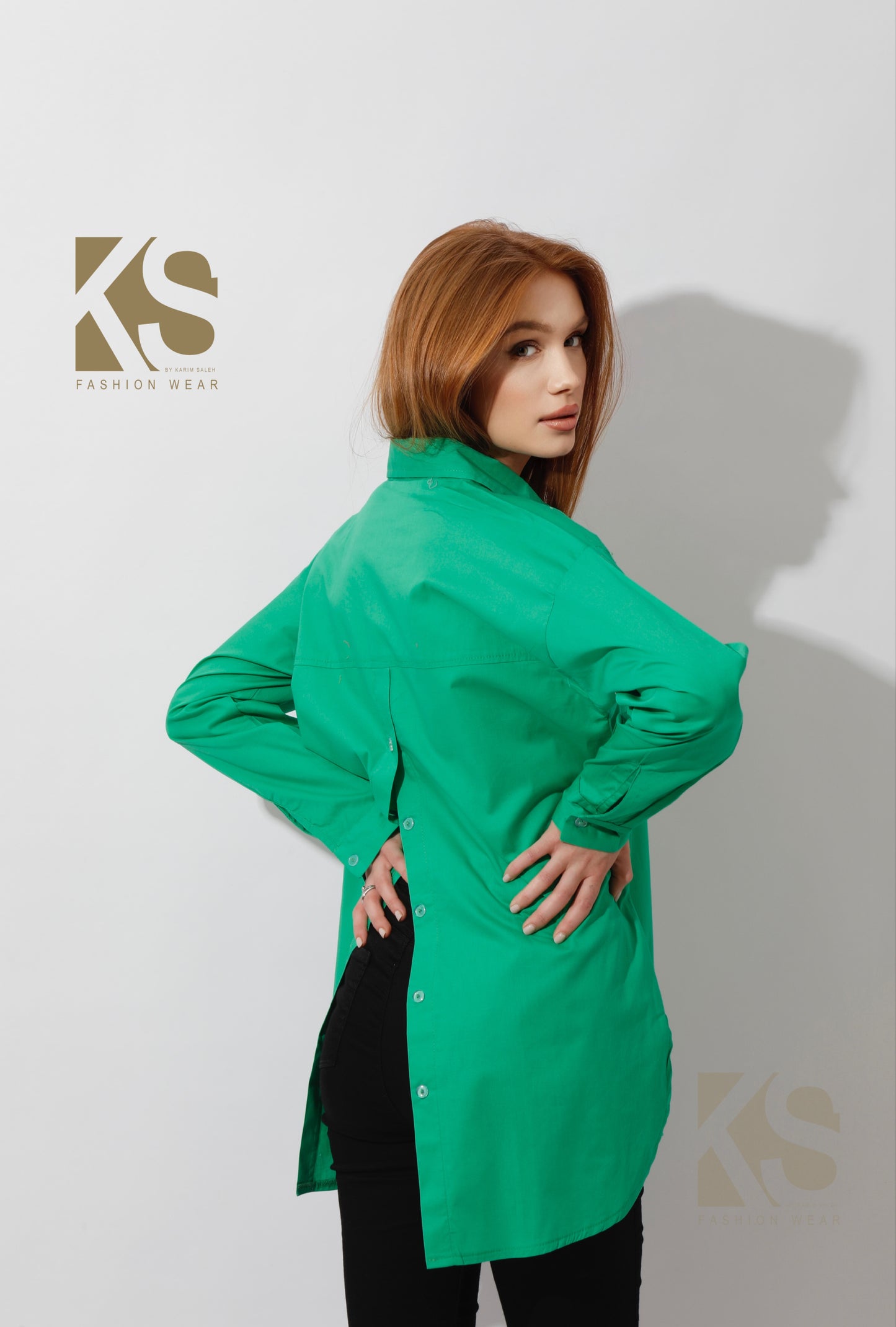 Buttons Back Shirt - Green