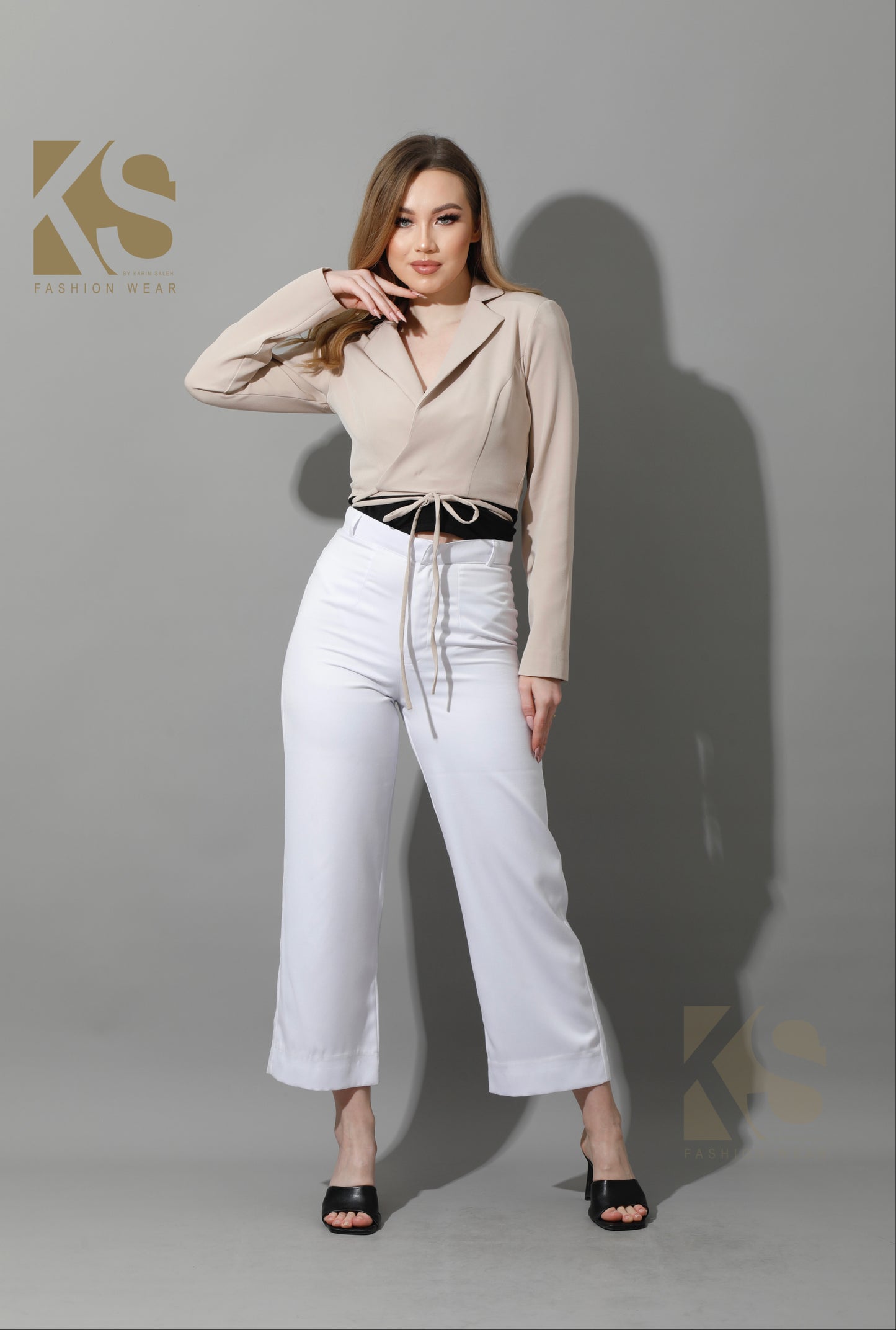Tide Cropped Blazer - Baige