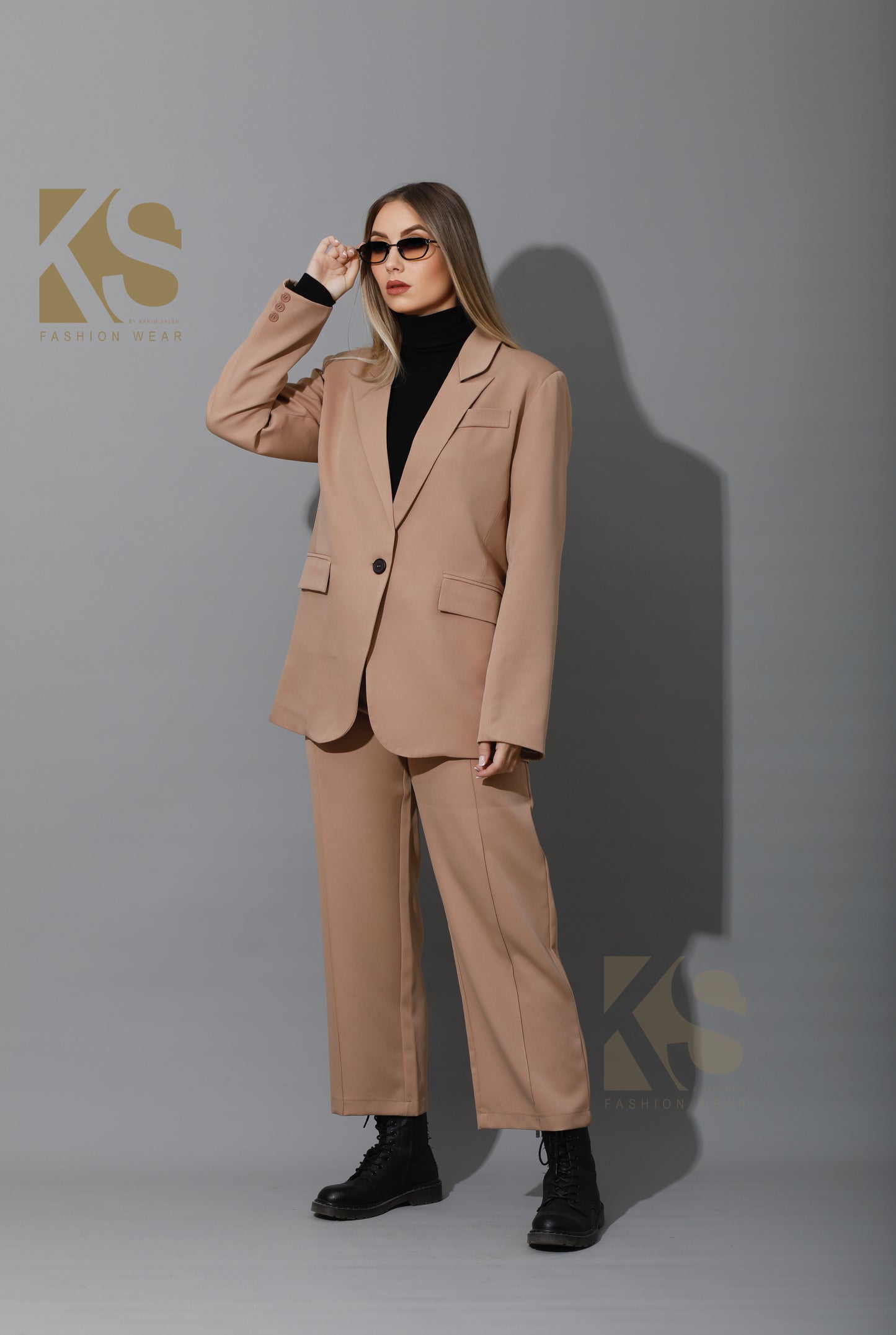 Tailored Oversized Suits - Beige