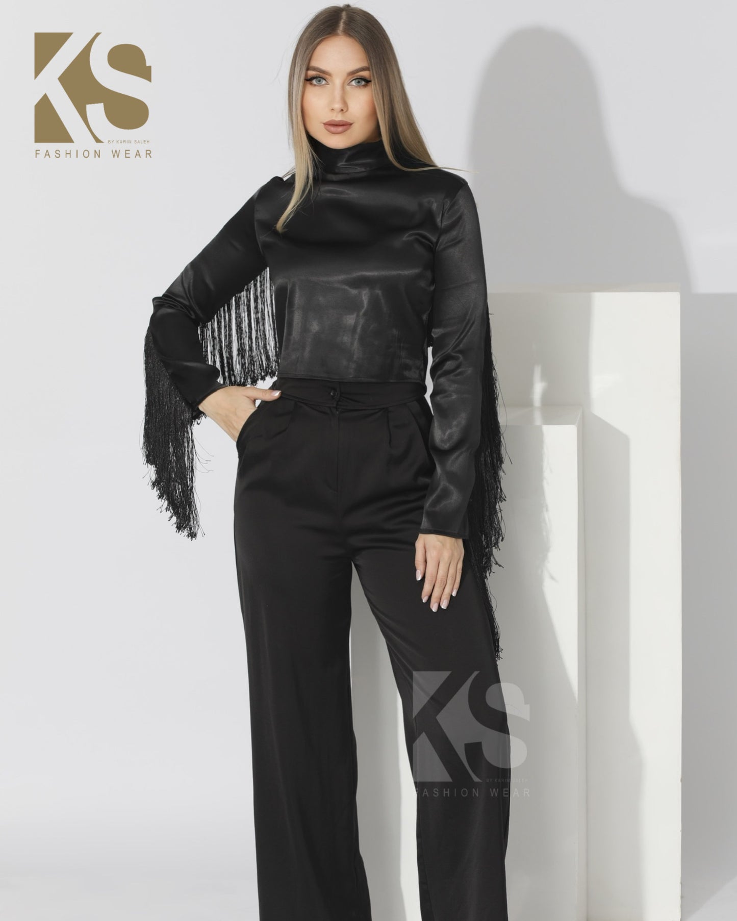 Fringed Blouse - Black