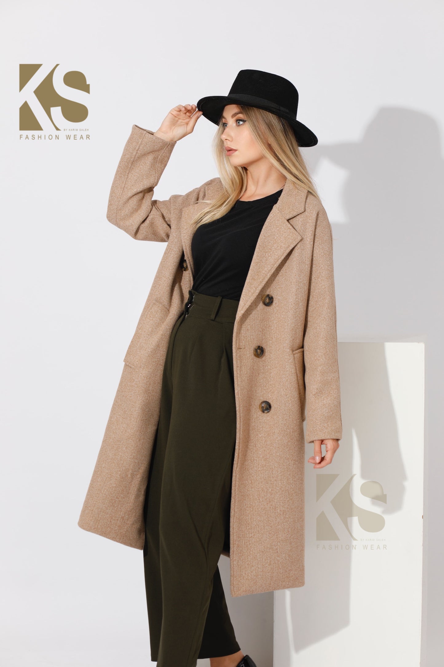 Double Breasted Coat - Beige