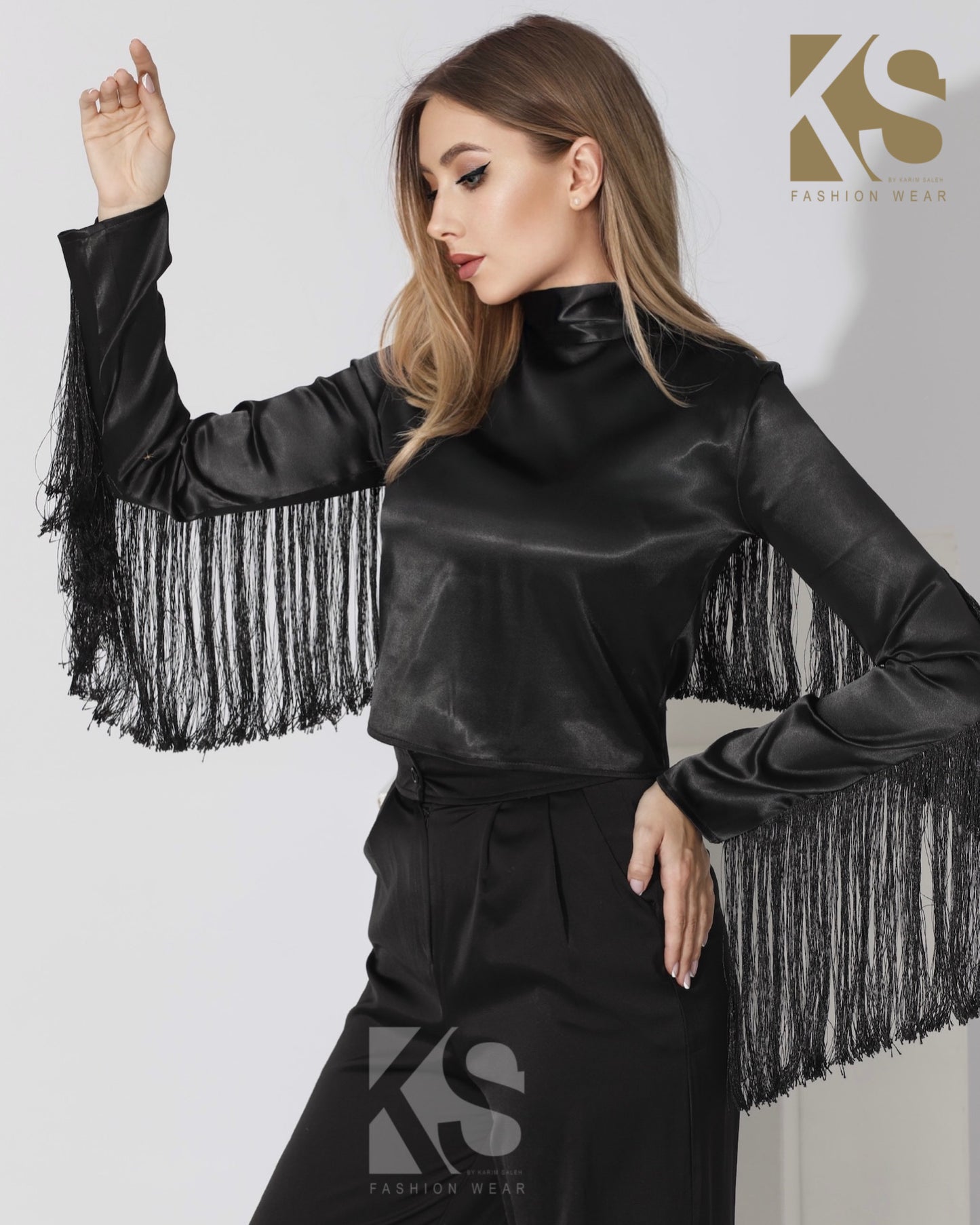 Fringed Blouse - Black