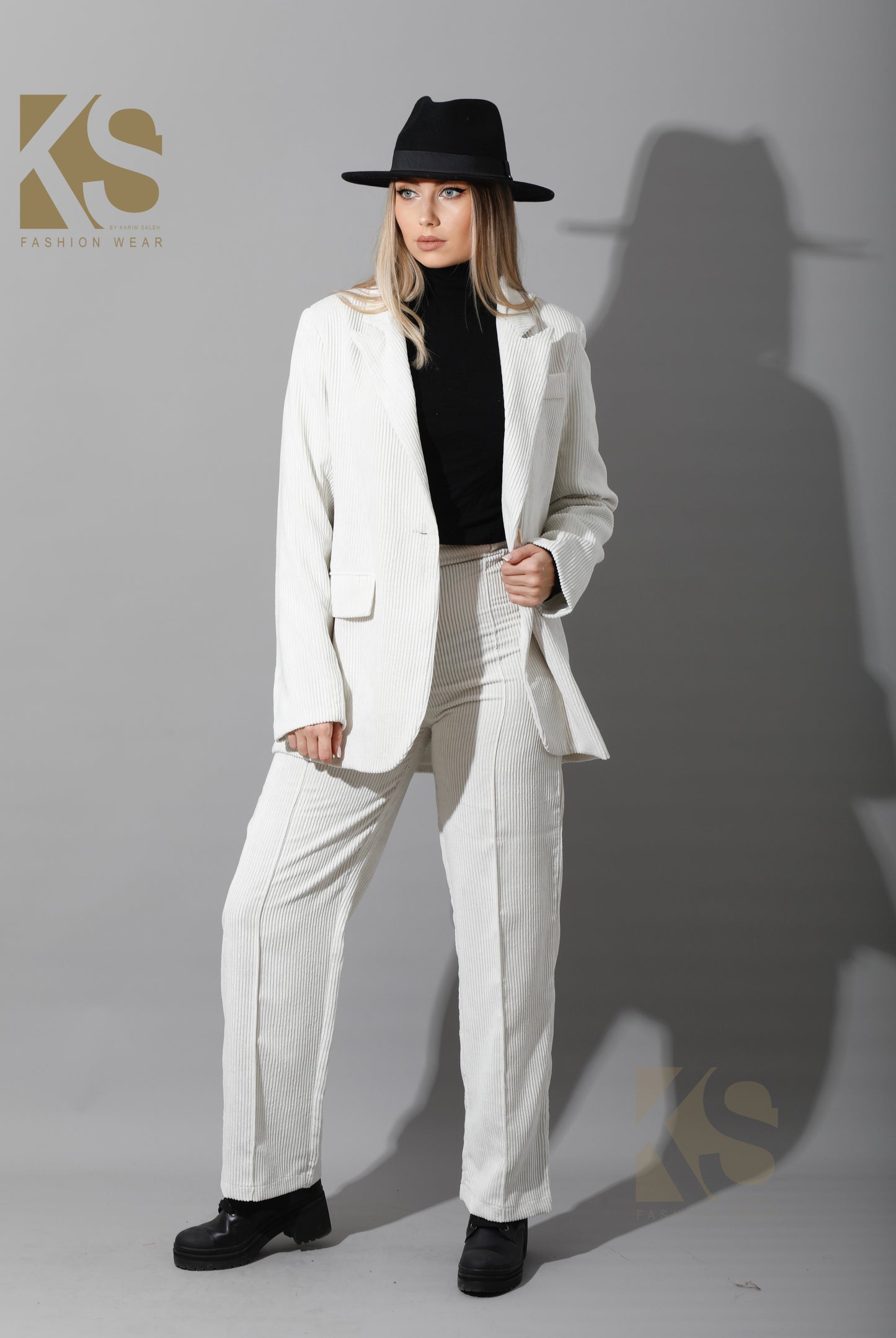 Tailored Oversized Suits - White Velvet