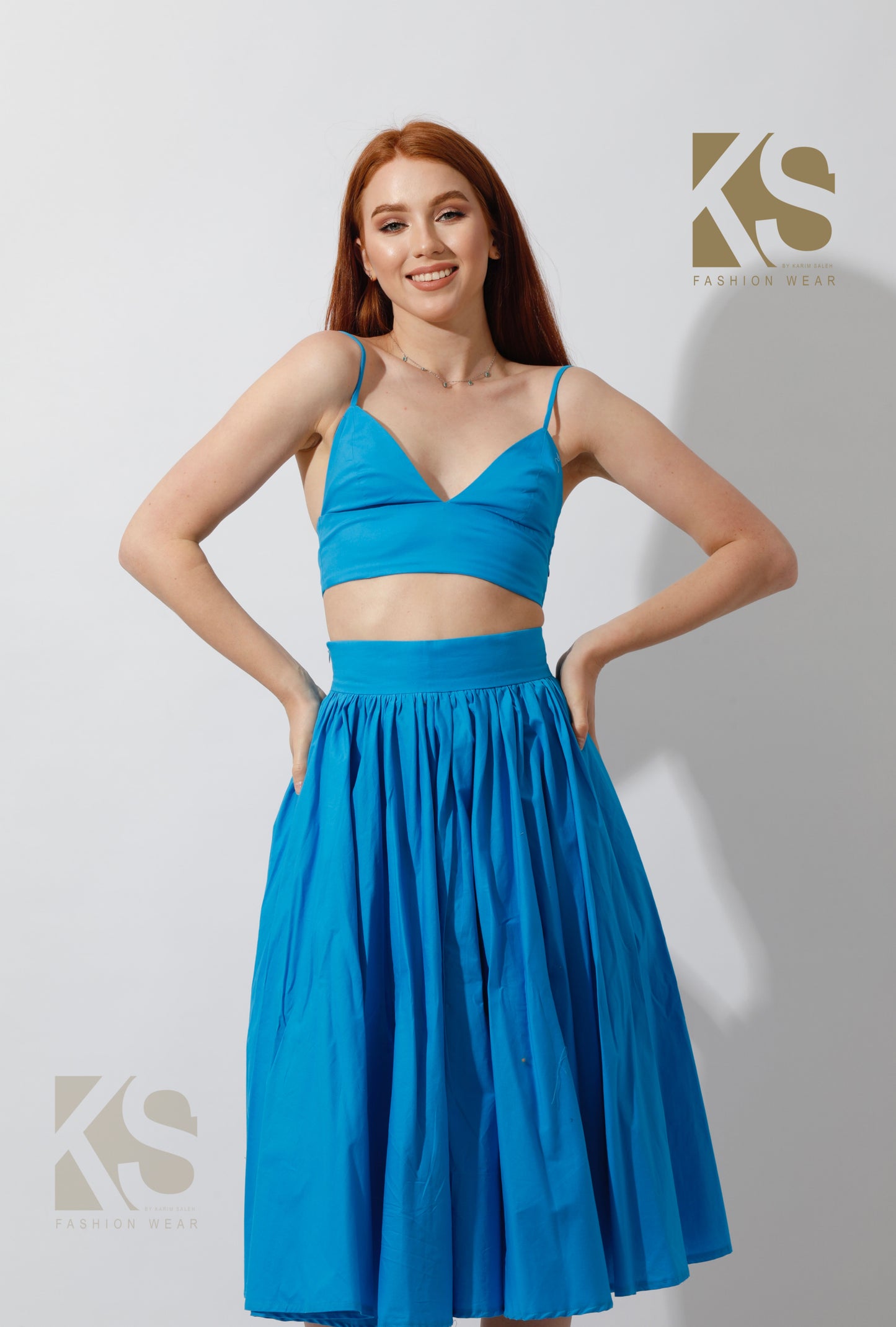 Co-Ord Flared Skirt - Blue