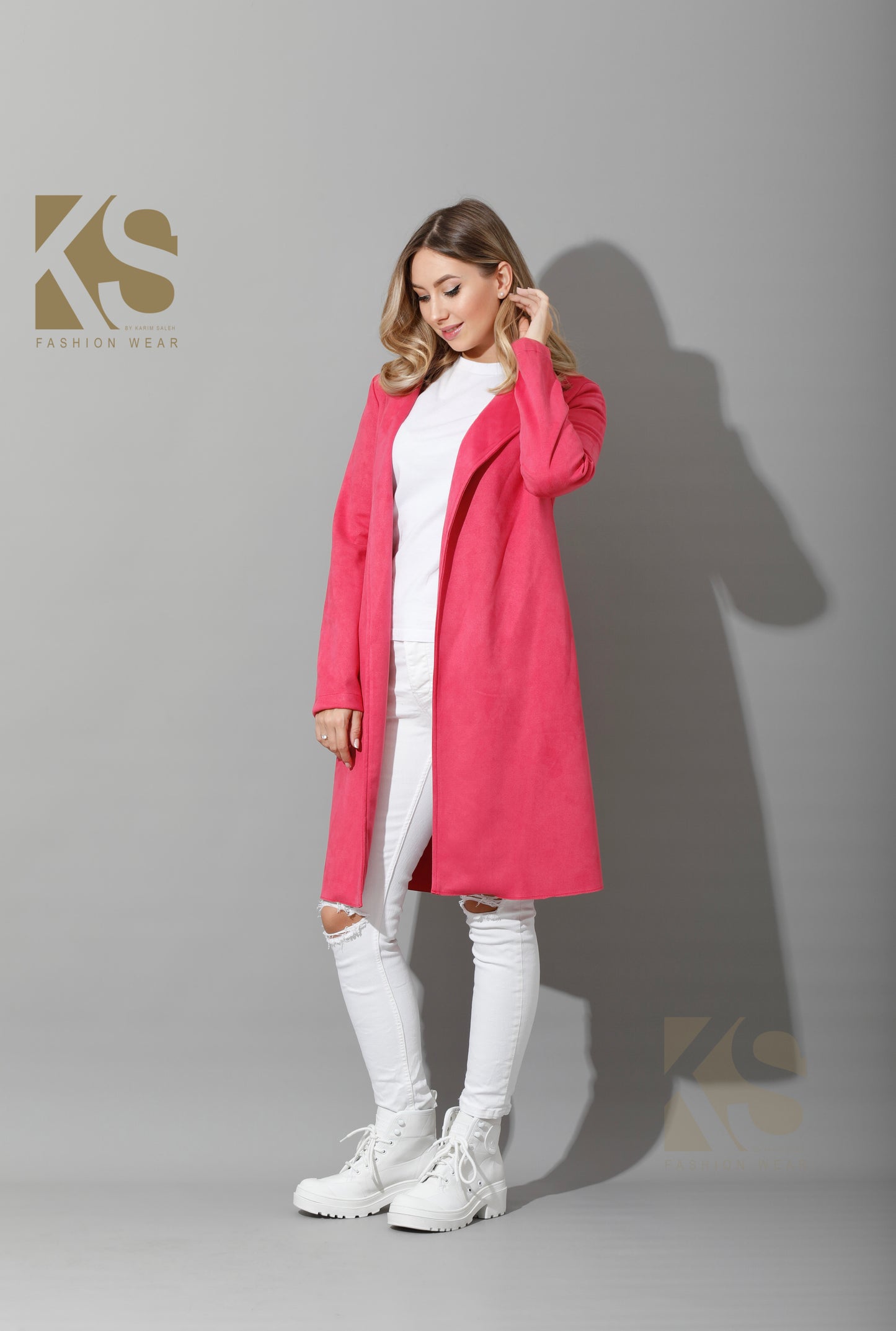 Open Front Cardigan - Barbie Pink