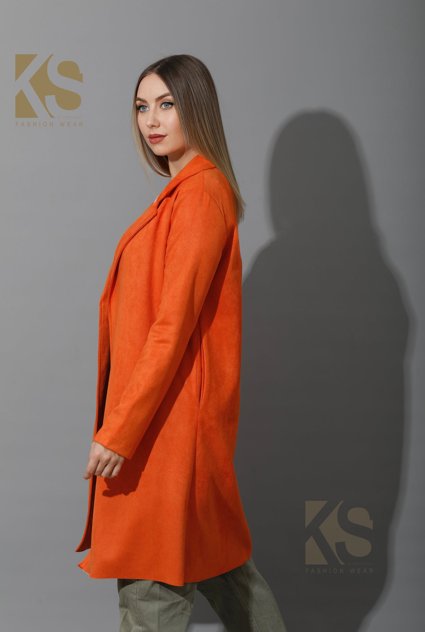 Open Front Cardigan - Orange