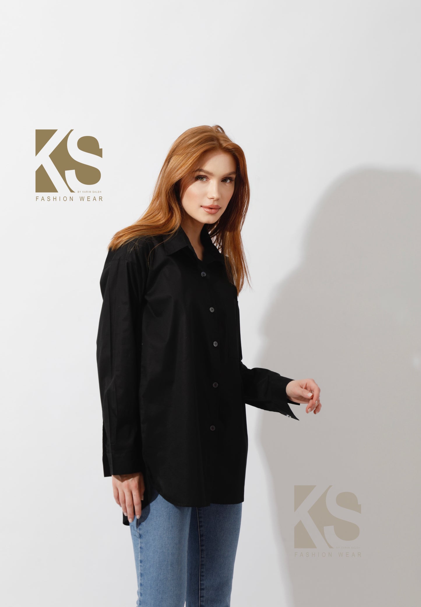 Buttons Back Shirt - Black