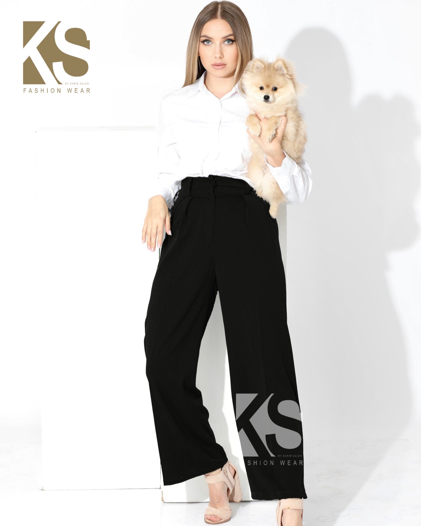High Waist Trousers - Black