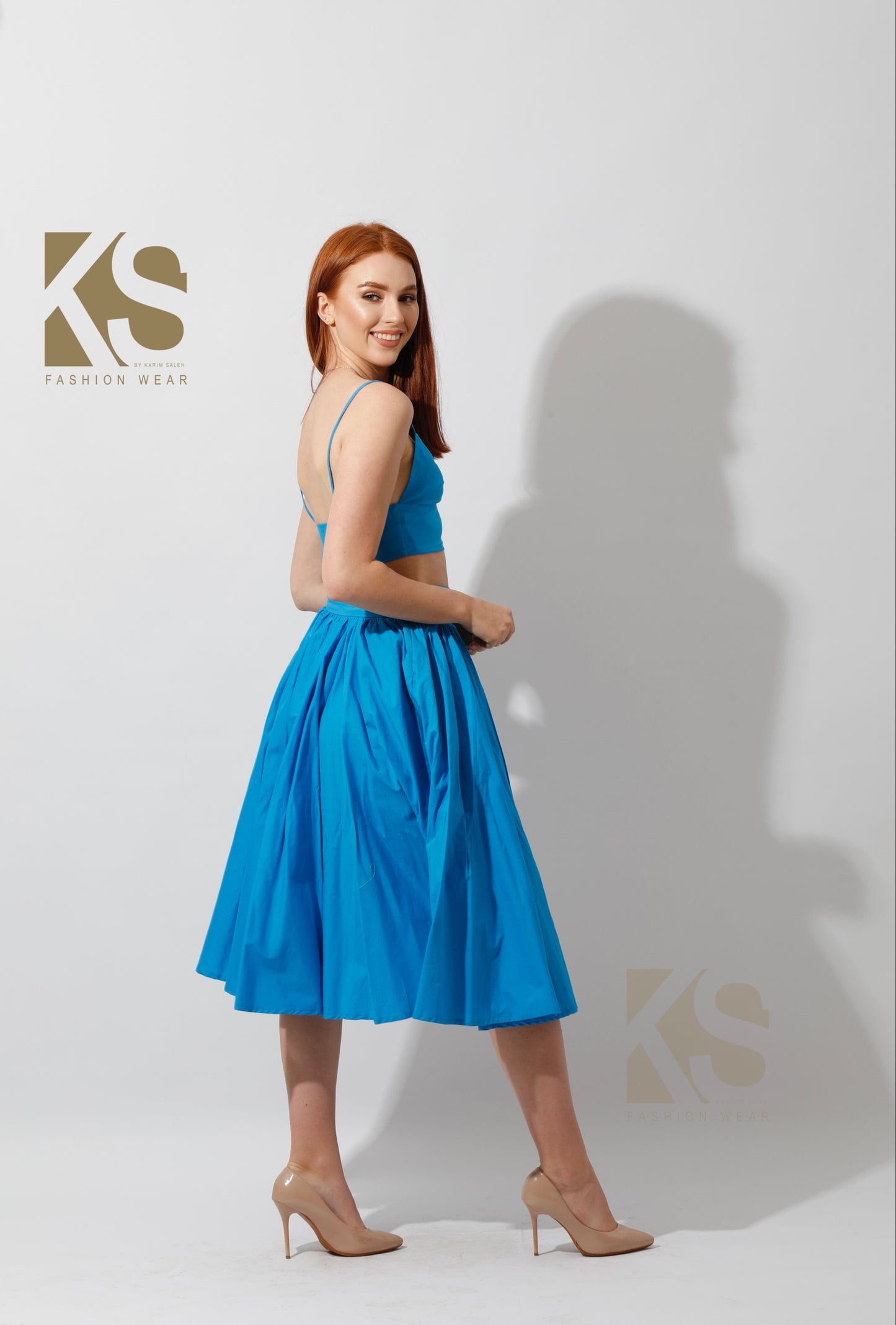 Co-Ord Flared Skirt - Blue