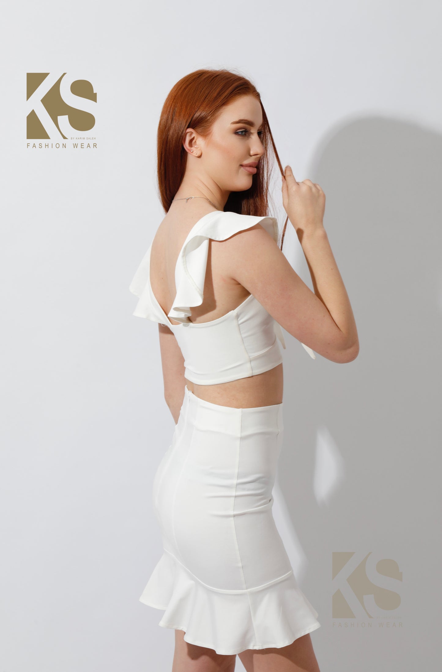 Ruffled Mini Skirt - White