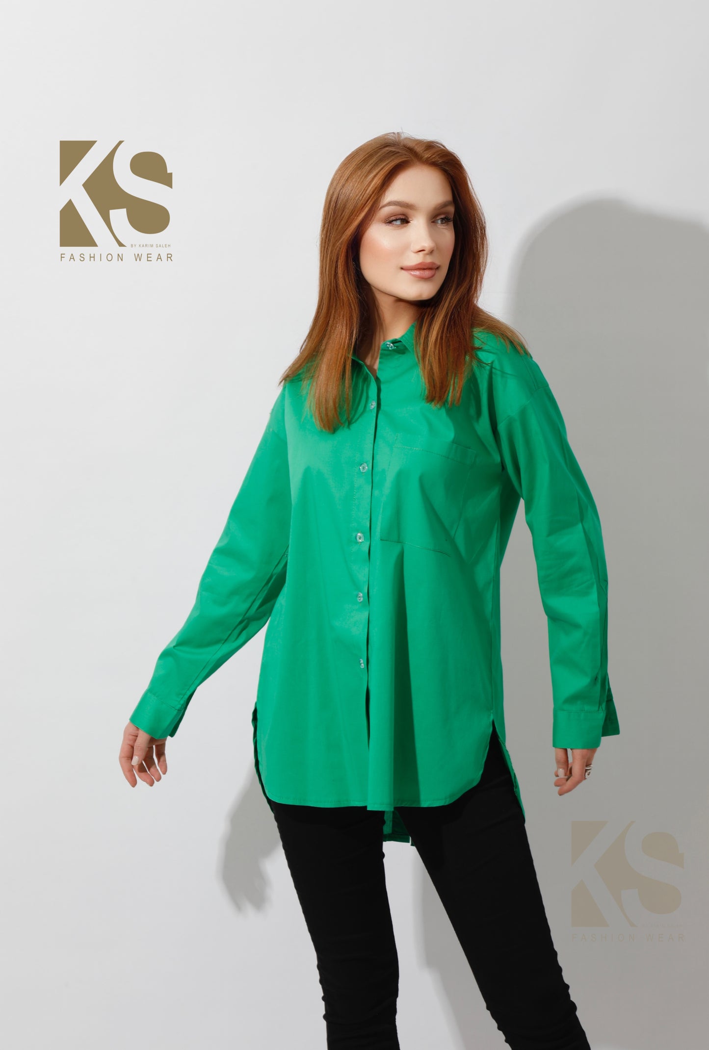 Buttons Back Shirt - Green