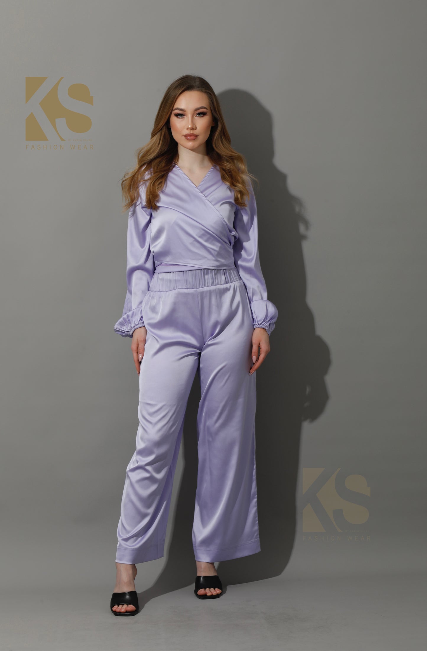Wrapped Tie Blouse - Lavender Purple