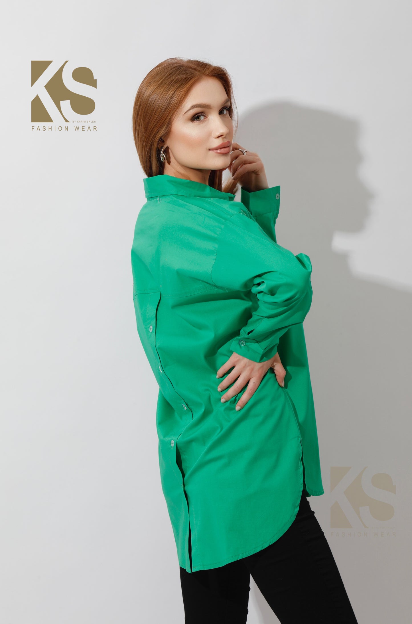 Buttons Back Shirt - Green