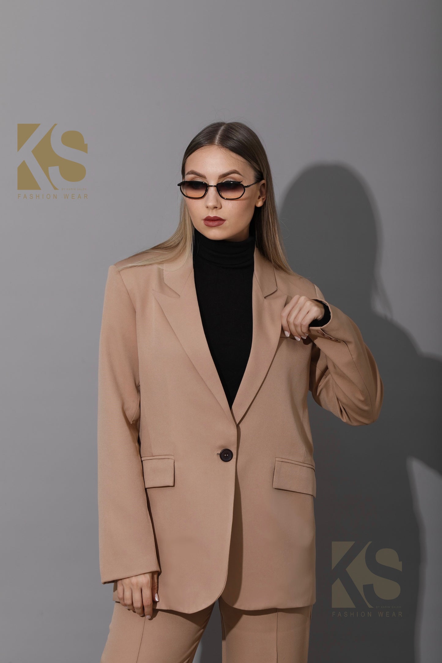 Tailored Oversized Suits - Beige