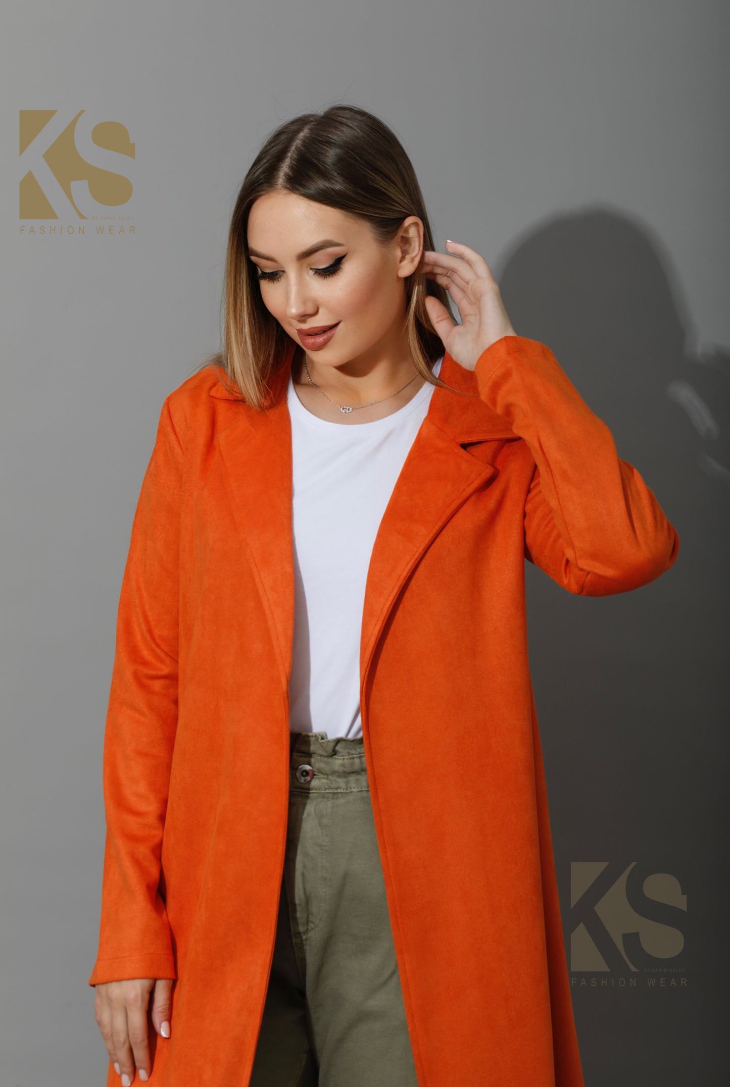 Open Front Cardigan - Orange