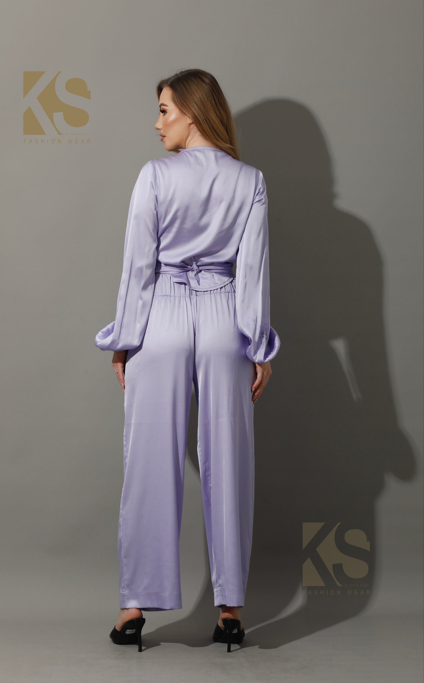 Wrapped Tie Blouse - Lavender Purple